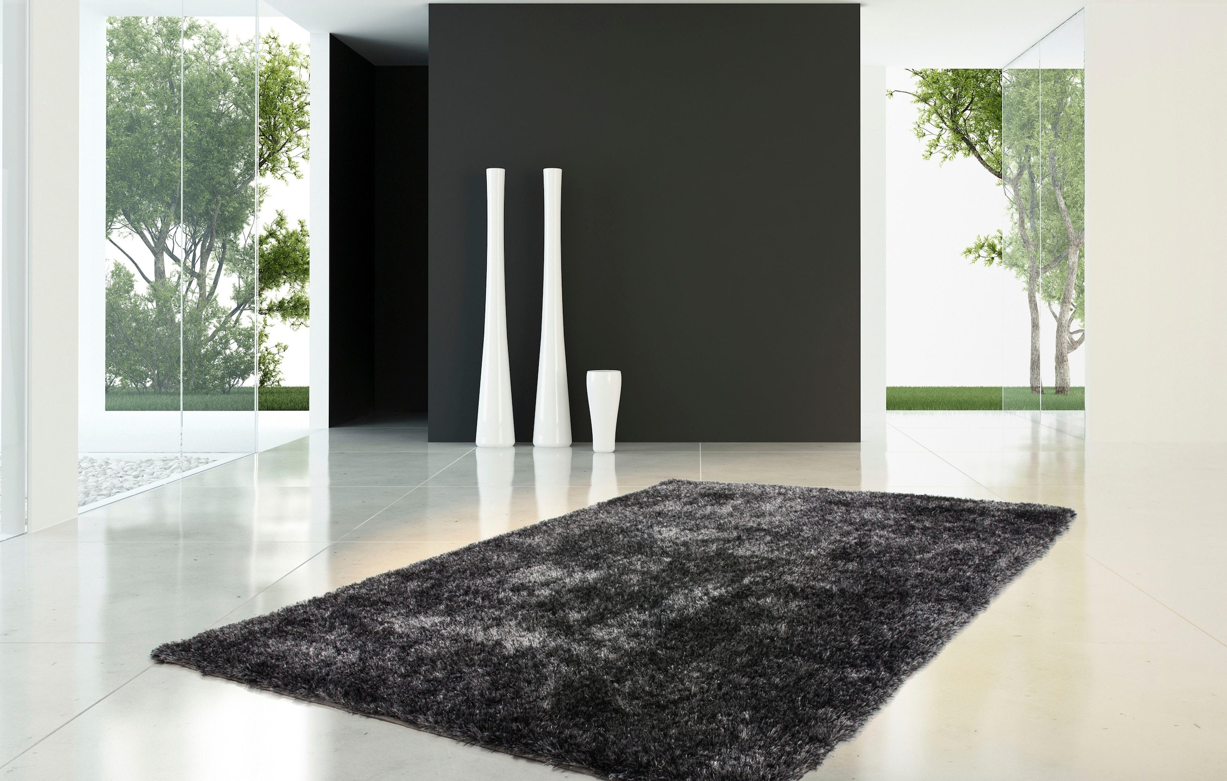 Kayoom Hochflor-Teppich »Diamond 700«, rechteckig, 45 mm Höhe, weiche Microfaser, Langflor, Shaggy, Melange, Wohnzimmer