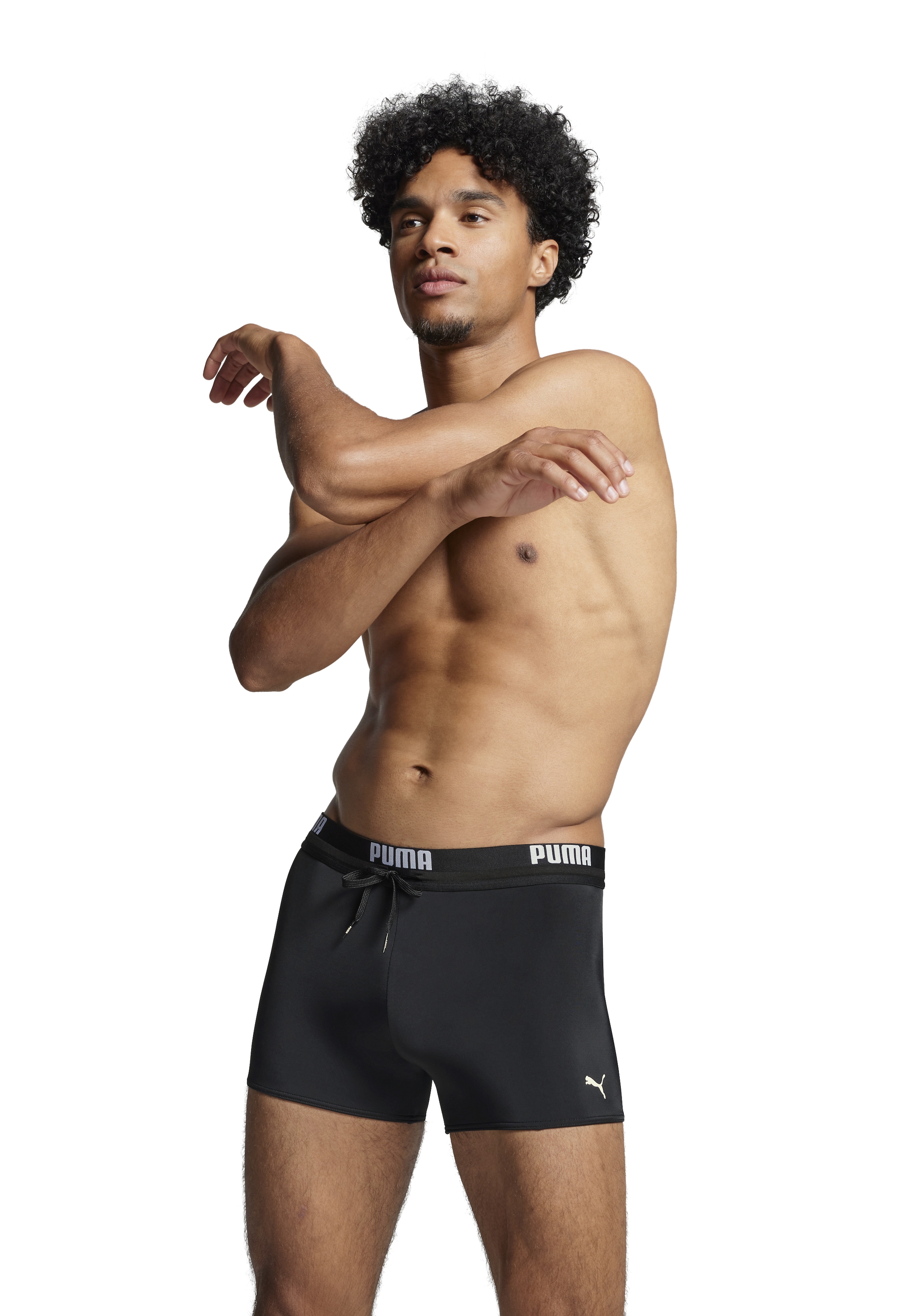 PUMA Badehose »PUMA SWIM MEN LOGO TRUNKS« elastischer Logobund mit integriertem Kordelzug