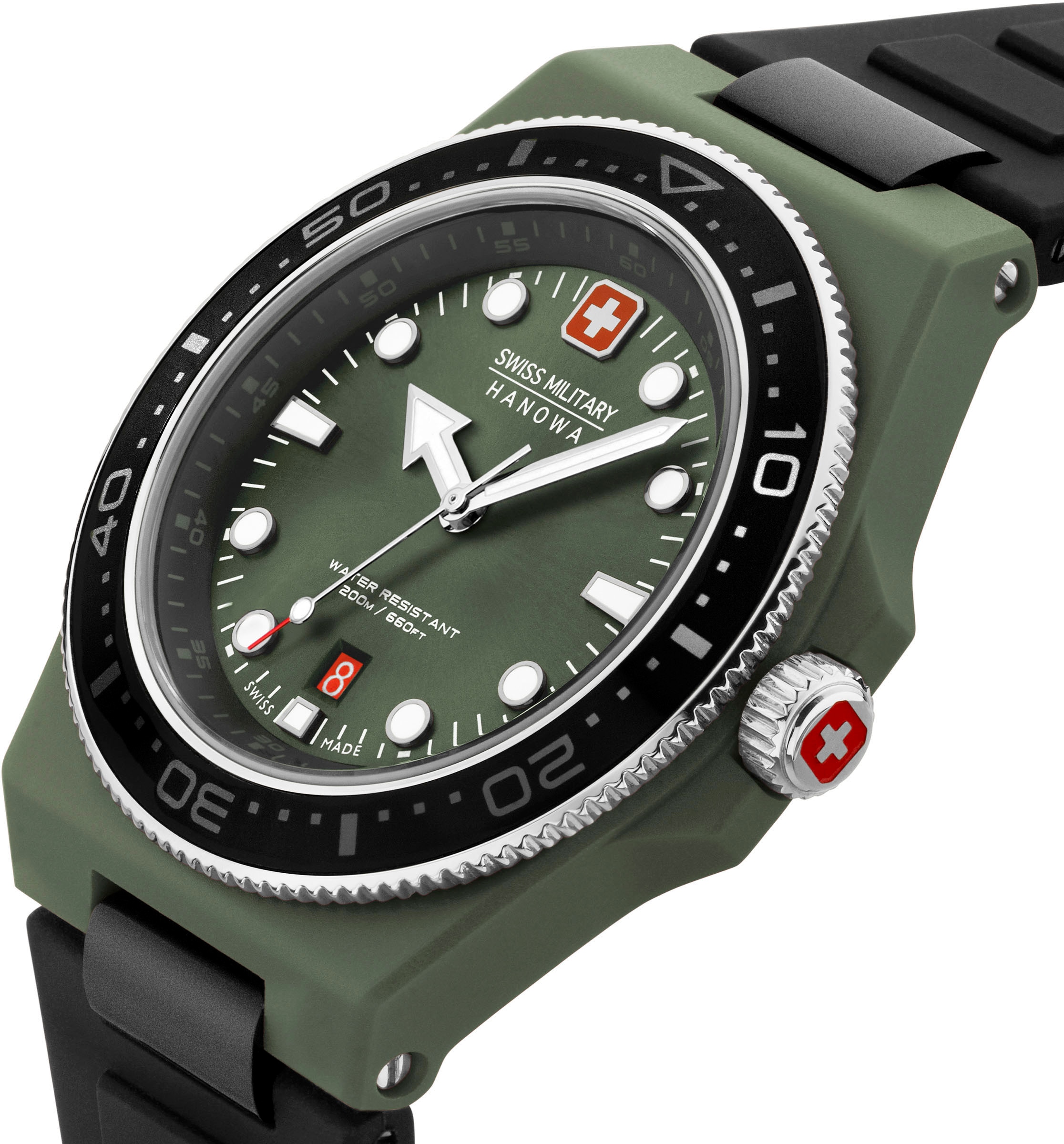 Swiss Military Hanowa Quarzuhr »OCEAN PIONEER, SMWGN0001181«, Armbanduhr, Herrenuhr, Swiss Made, Datum, Saphirglas