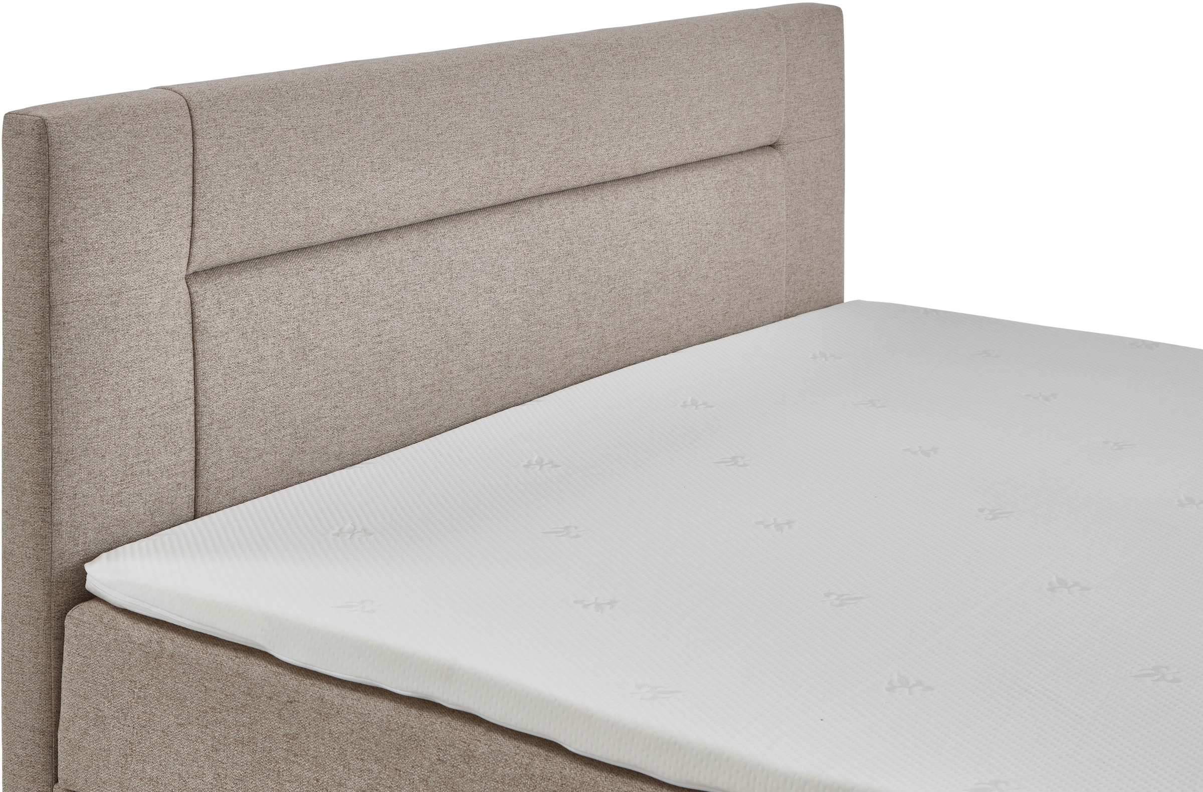 INOSIGN Boxbett »Escalon II, Boxbett mit Bettkasten, inklusive Topper«, Bett erhältlich in den Breiten 120x200cm und 180x200cm, mit Holzfüßen