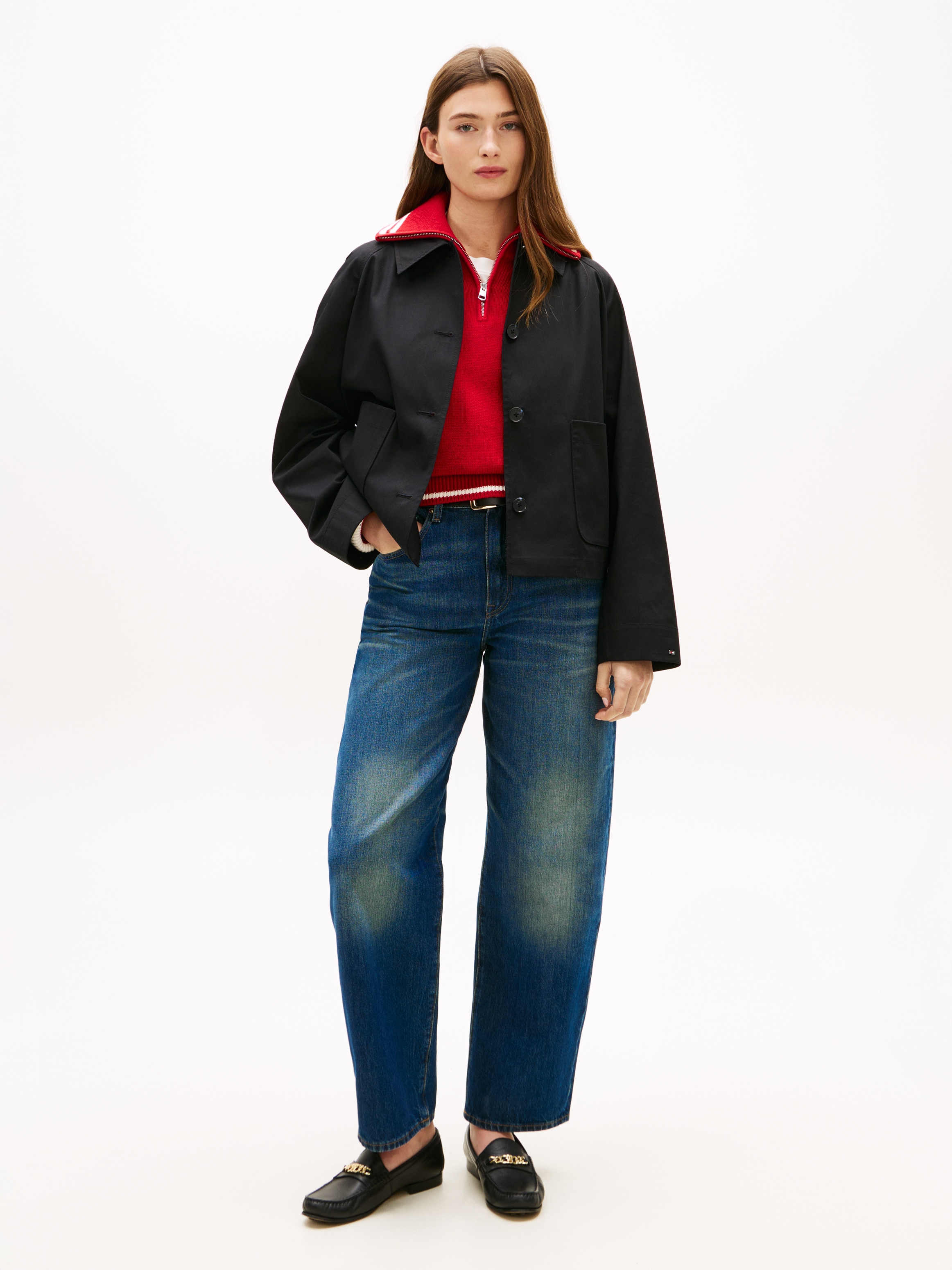 Tommy Hilfiger Kurzjacke »COTTON SHORT JACKET« mit aufgesetzten Taschen, Relaxed Fit