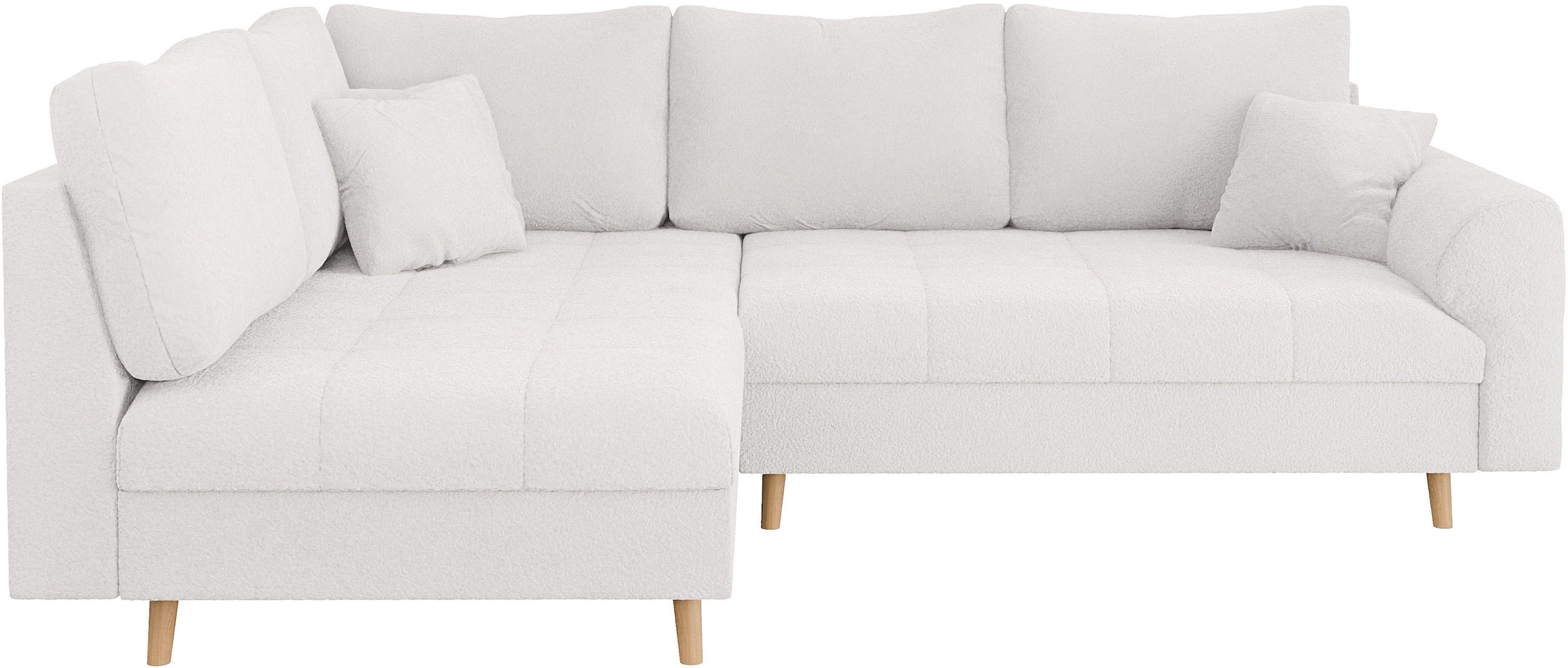 Home affaire Ecksofa »CHARRE L-Form mit Ottomane, Maße B/T/H: 231/161/81 cm«, feine Steppung, lose Rücken- und Zierkissen, auch in Cord und Bouclé