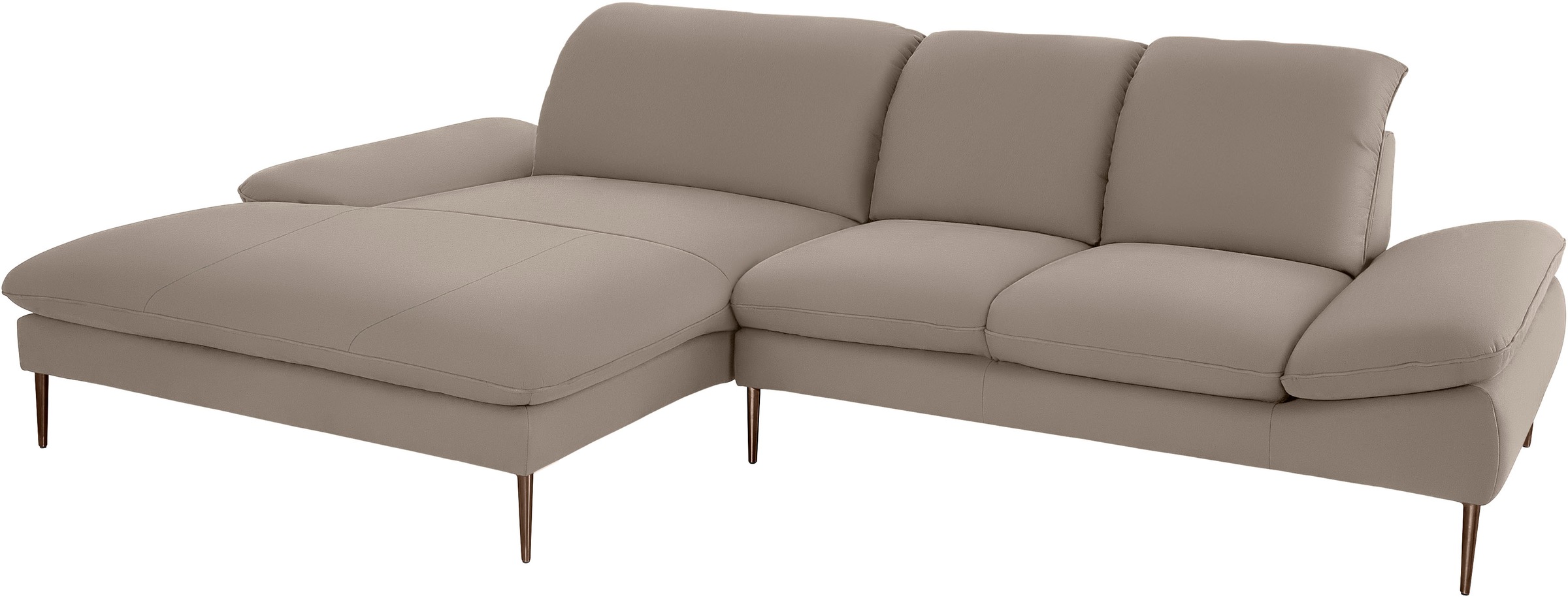W.SCHILLIG Ecksofa »enjoy&MORE, Designsofa, bequem, zeitlos und elegant, L-Form«, Sitztiefenverstellung, Füße bronze pulverbeschichtet, Breite 310 cm