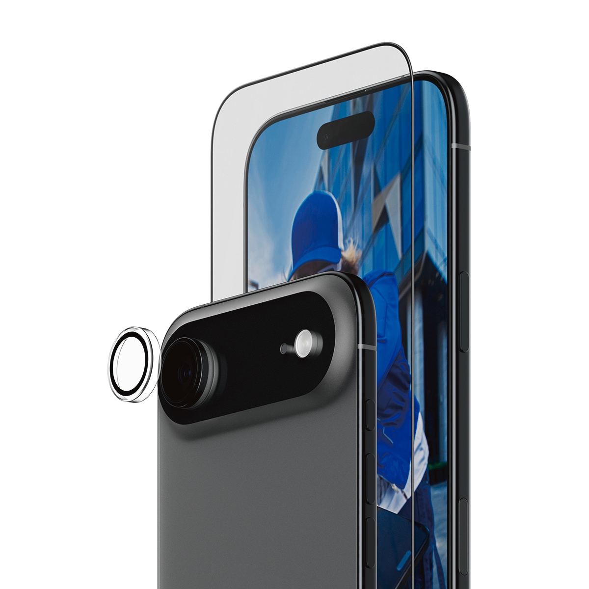 CARE by PanzerGlass Displayschutzglas »2-in-1 Protection Essentials Bundle« für Apple iPhone Air Displayschutzfolie, Schutzfolie, Bildschirmschutz, kratz- & stoßfest