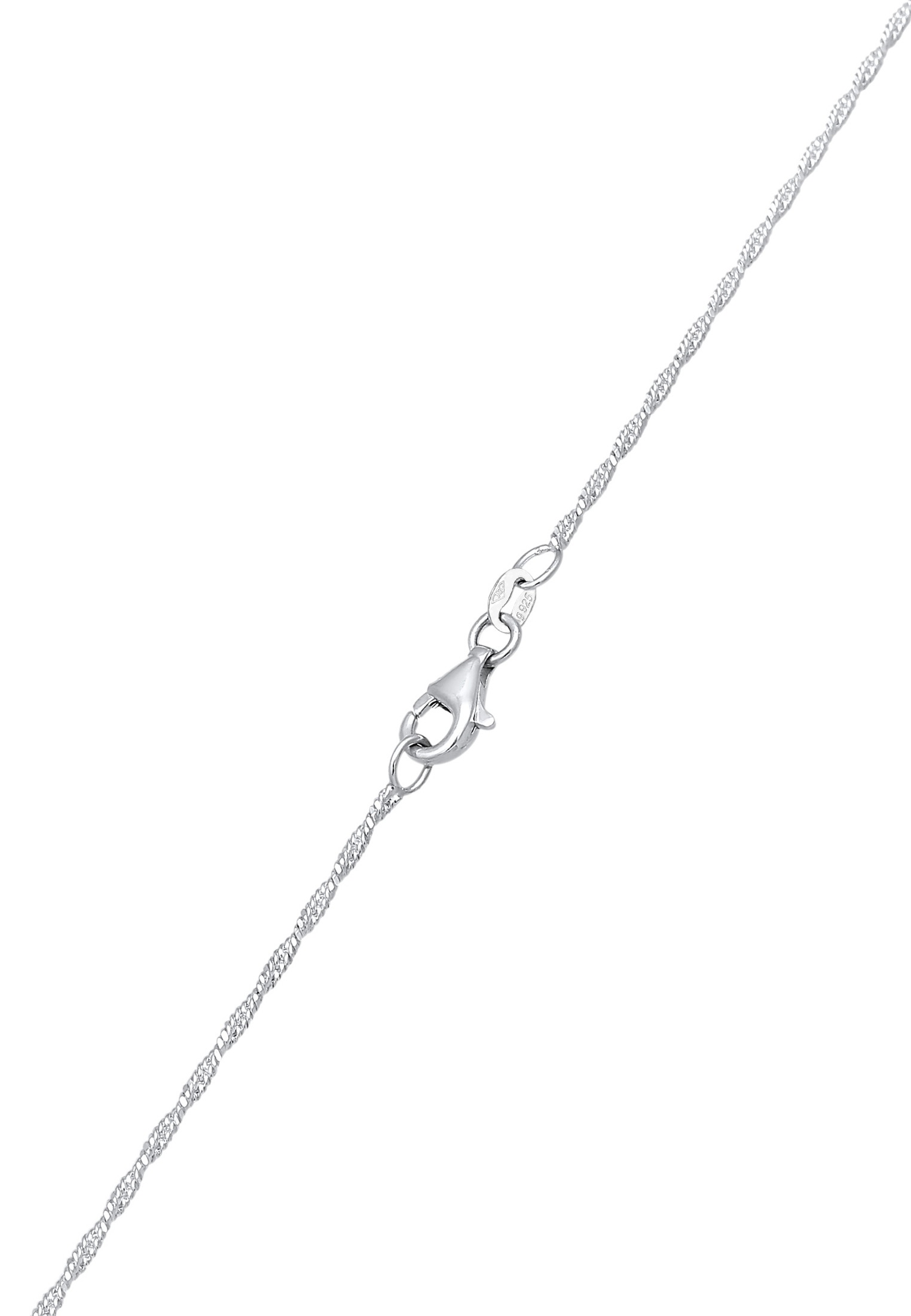 Kuzzoi Kette mit Anhänger »Halskette Bar Plättchen Rechteck oxidiert 925 Silber«
