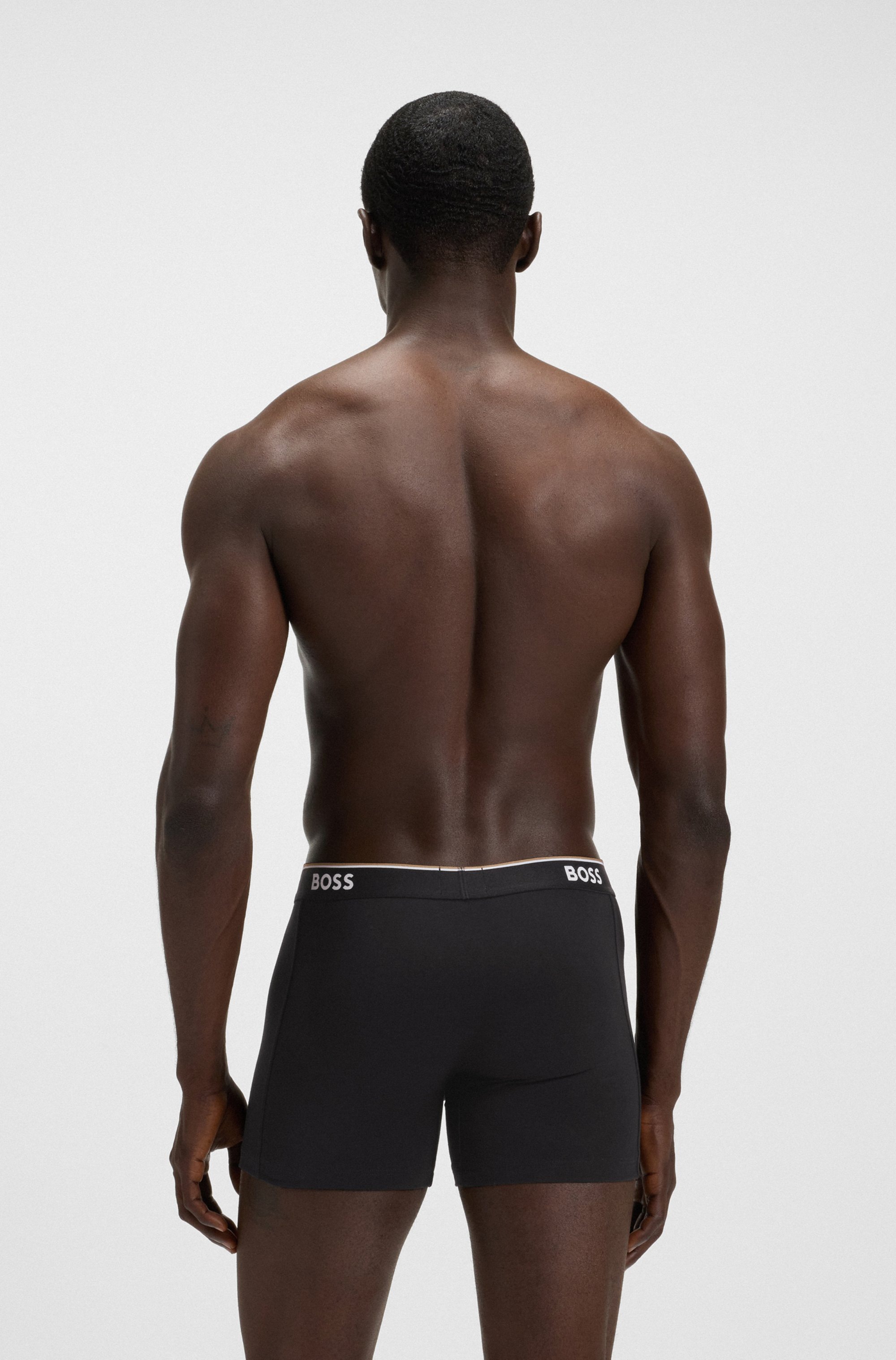 BOSS Langer Boxer »Brief 3 PACK«, mit farblich passendem Webbund