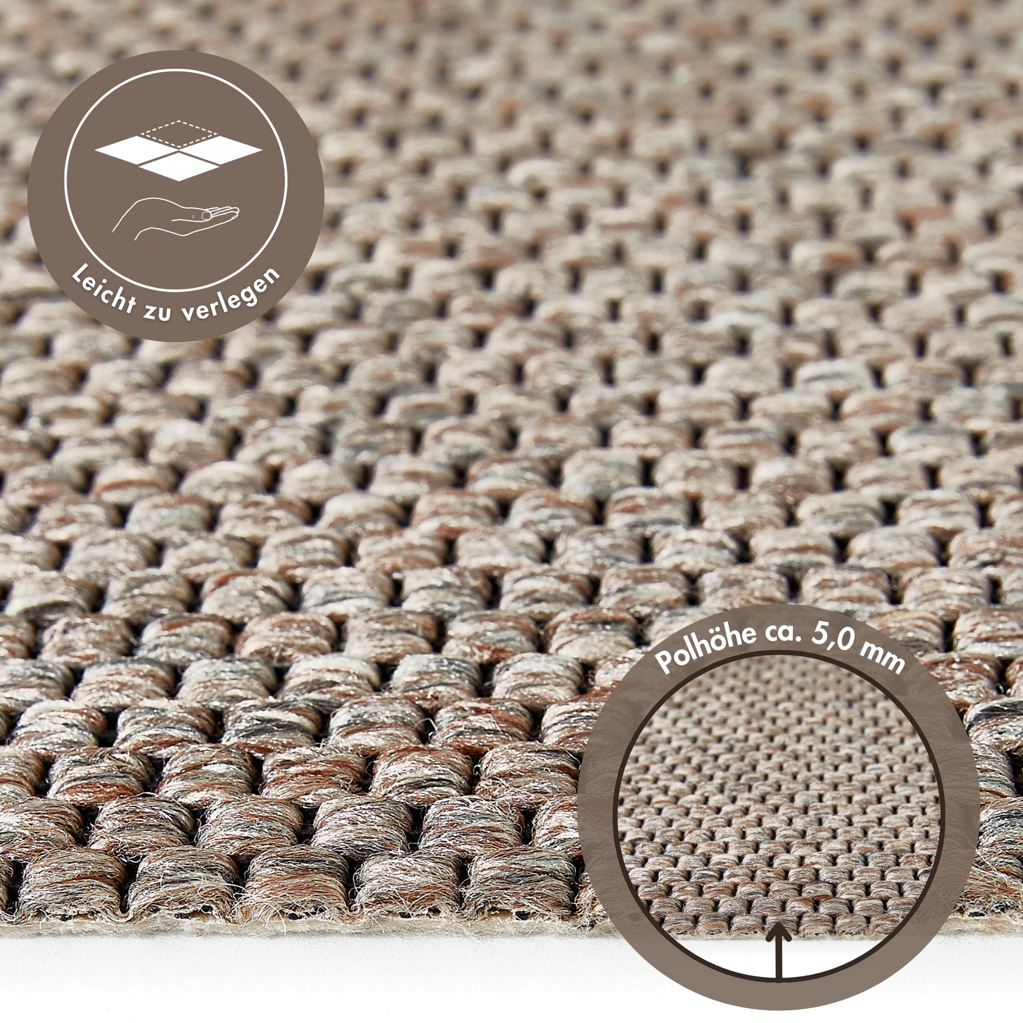 Andiamo Teppichboden »Odense, Made in Netherlands«, rechteckig, 8 mm Höhe, meliert, Breite 400 cm, mit Wabenstruktur, strapazierfähig & robust