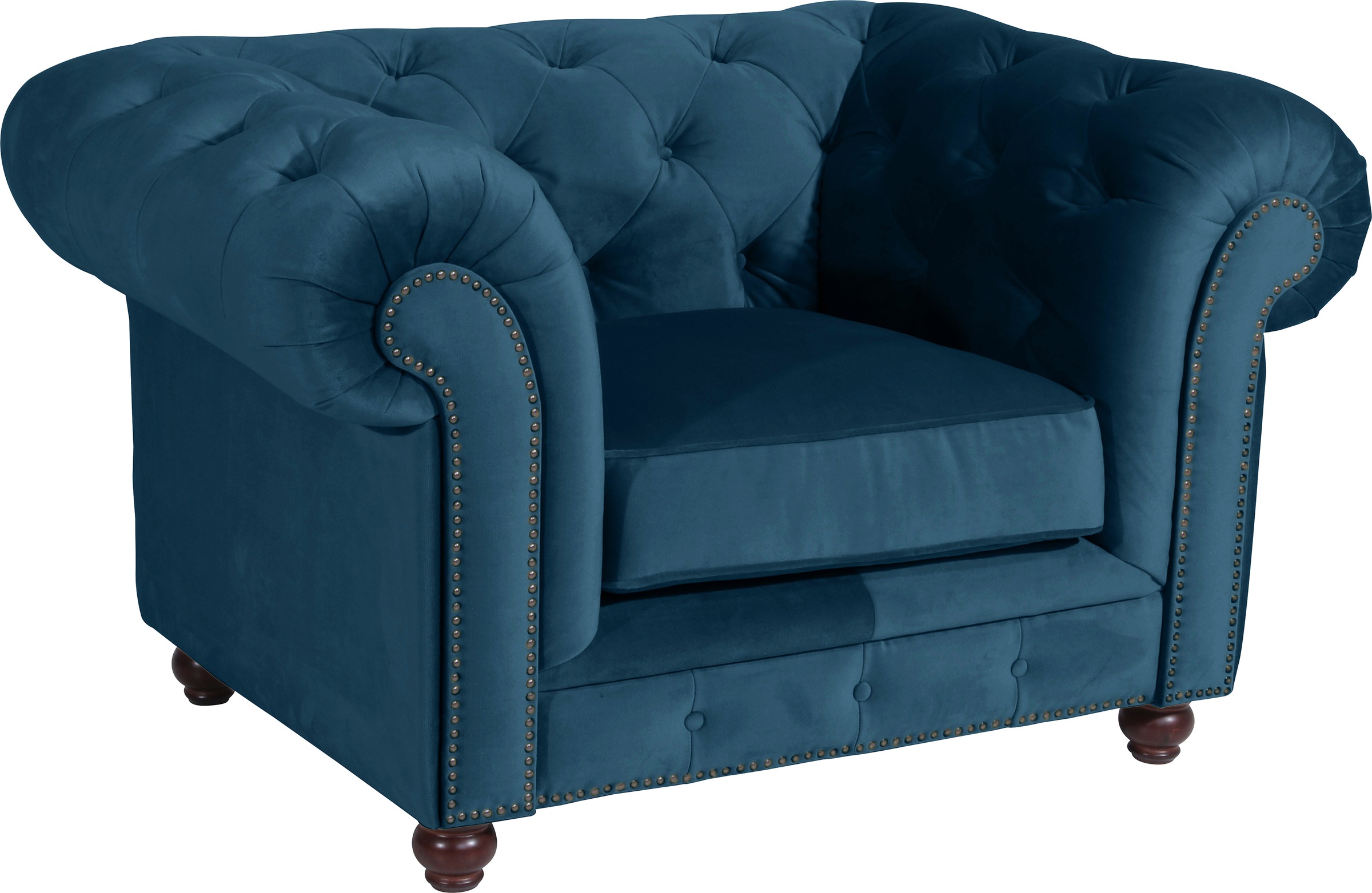 Max Winzer® Polstergarnitur »Old England Chesterfield, hochwertig und elegant«, (3 tlg.), mit edler Knopfheftung, 3-tlg.