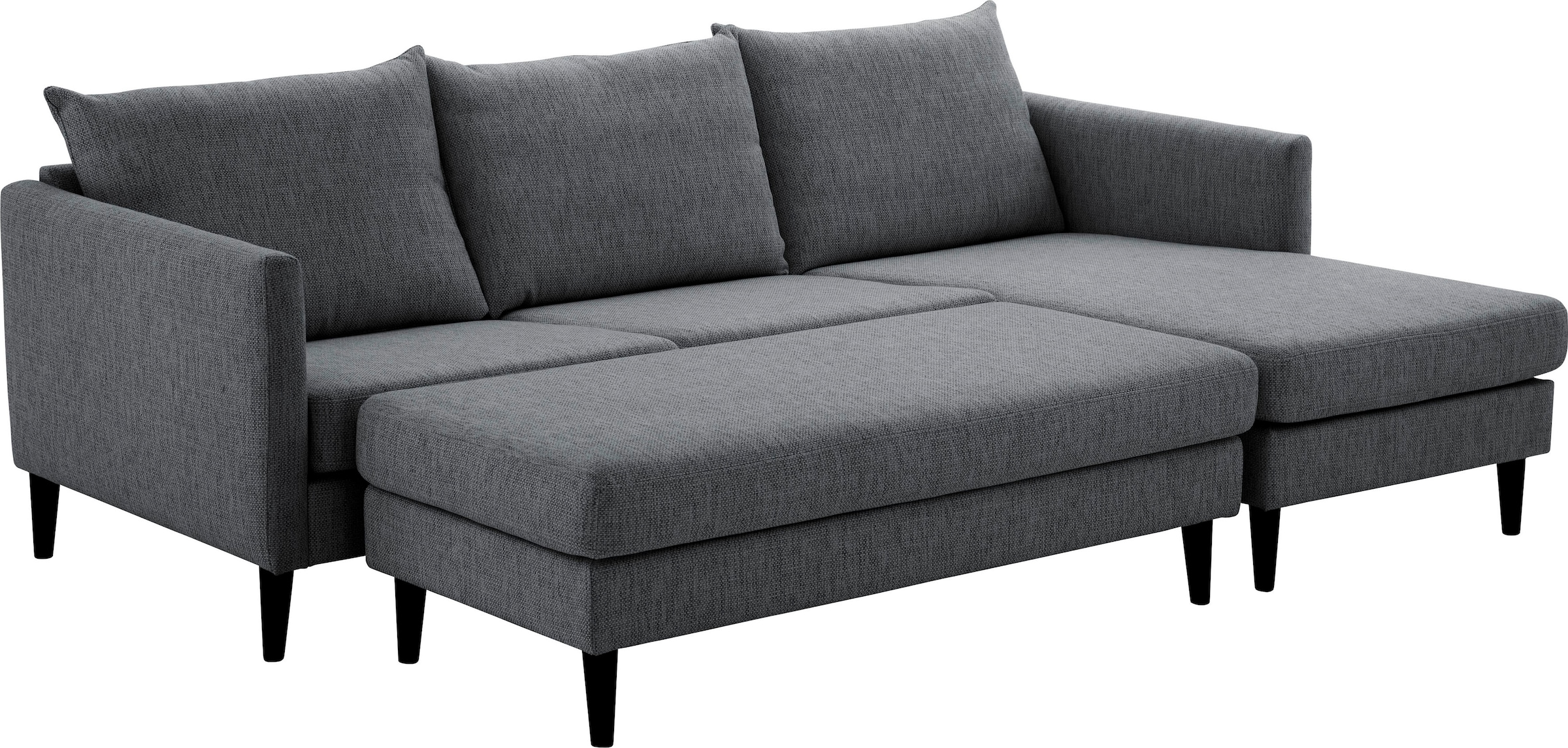 ATLANTIC home collection Ecksofa »Rekvik L-Form«, mit Wellenunterfederung, Ottomane beidseitig montierbar