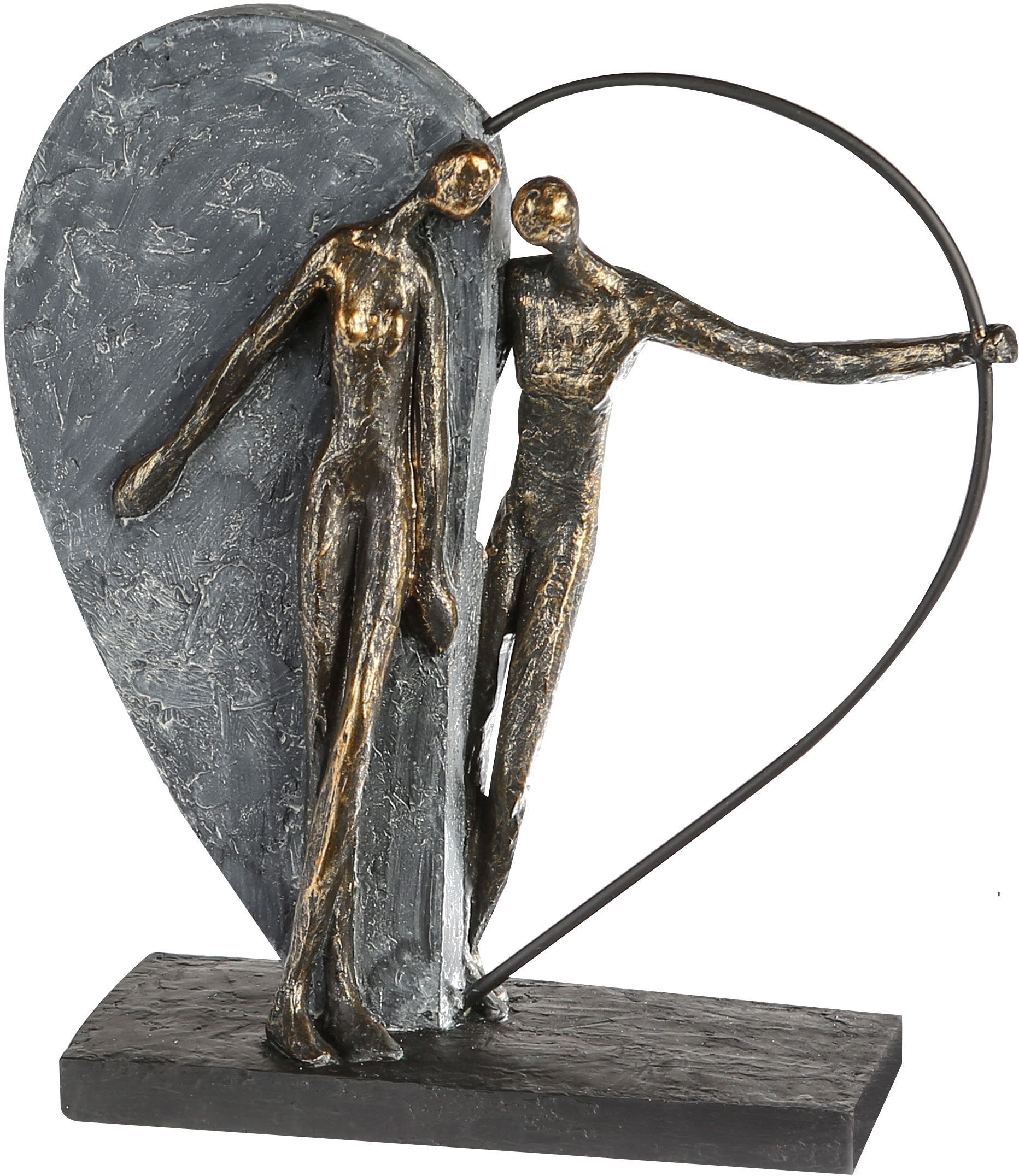 Casablanca by Gilde Dekofigur »Skulptur Herzklopfen, bronzefarben/grau«, (1  St.), Dekoobjekt, Höhe 31 cm, Wohnzimmer kaufen bei OTTO
