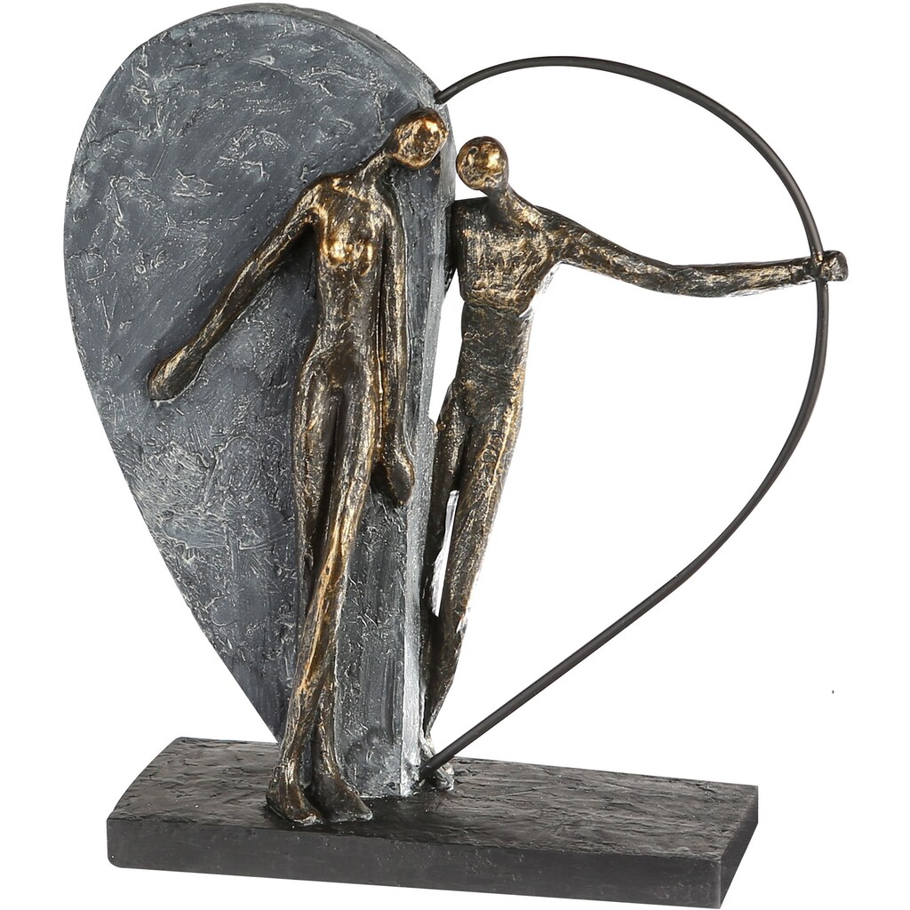 Casablanca by Gilde Dekofigur »Skulptur Herzklopfen, bronzefarben/grau«