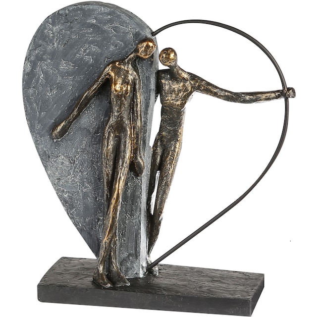 Casablanca by Gilde Dekofigur »Skulptur Herzklopfen, bronzefarben/grau«, (1  St.), Dekoobjekt, Höhe 31 cm, Wohnzimmer kaufen bei OTTO