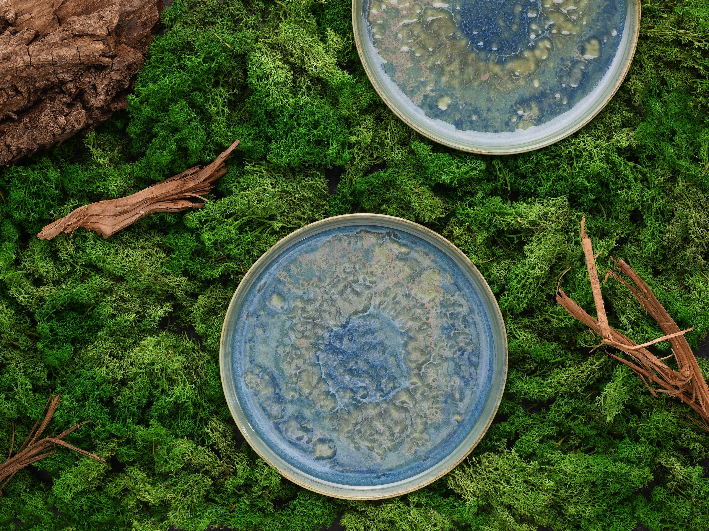 CreaTable Speiseteller »Yuki« Teller Set, reaktiver Digitaldruck, jedes Stück ein Unikat