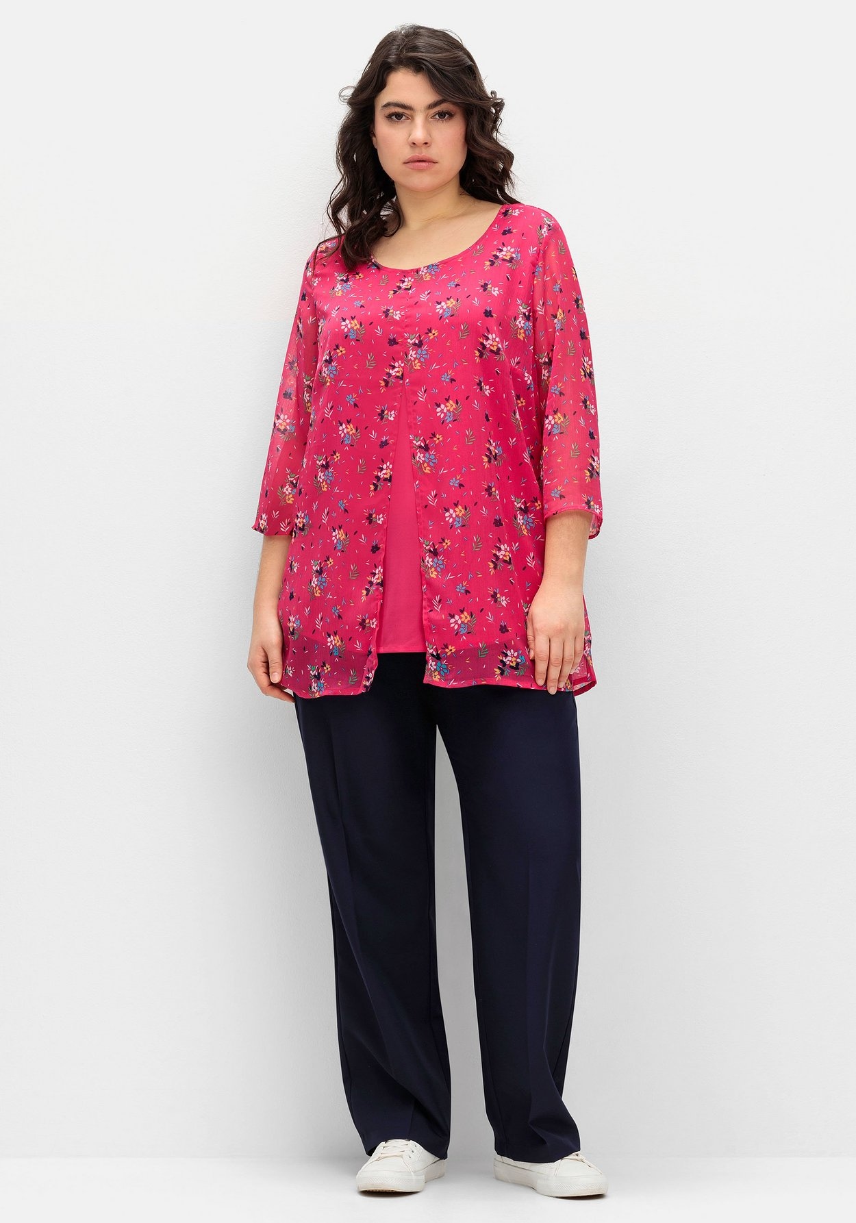 Sheego Longtunika »Longtunika im Lagenlook, mit Blumenprint«