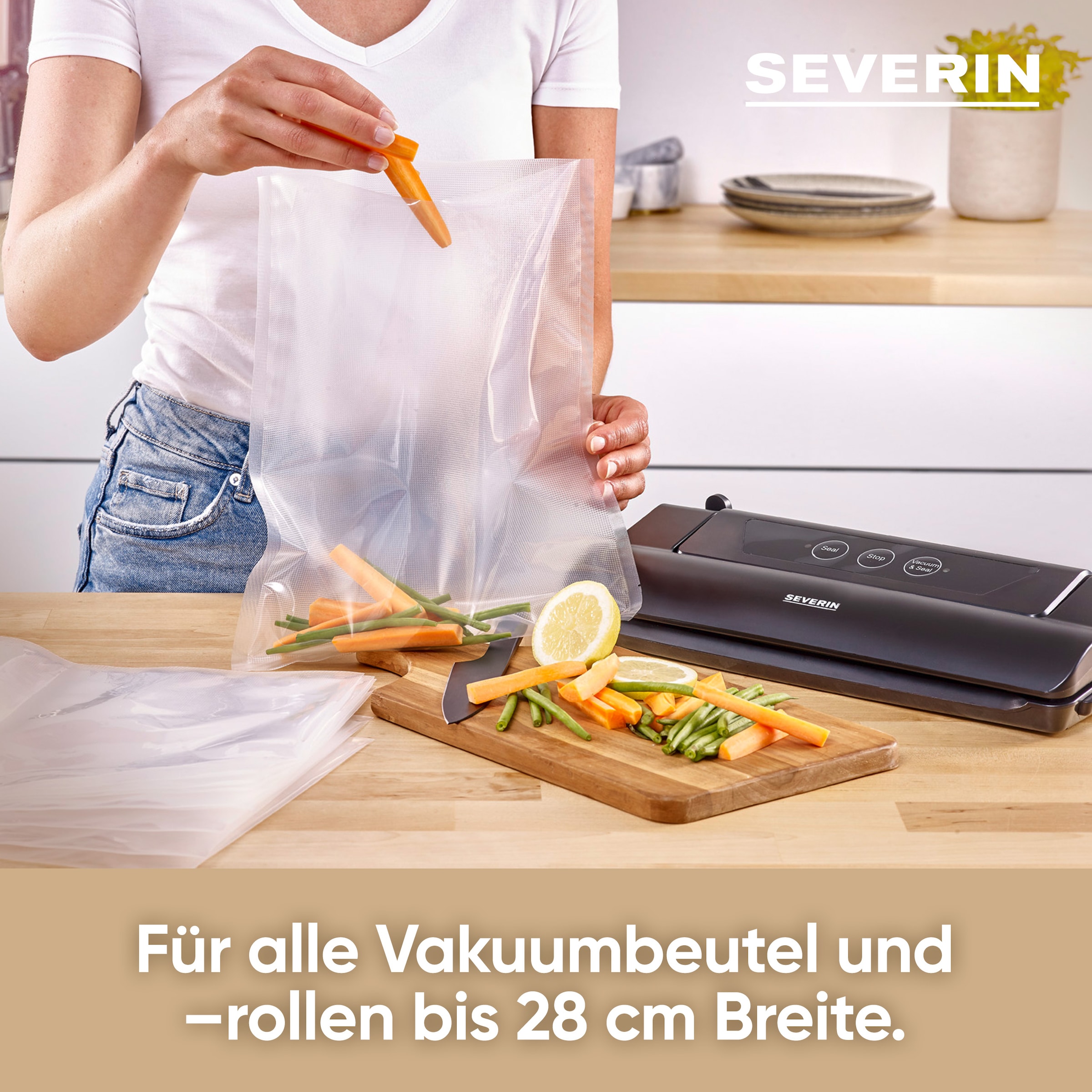 Severin Vakuumierer »FS 3610« 110 W automatisches Vakuumieren + Verschweißen, inkl. 10 Beutel 28 x 35 cm