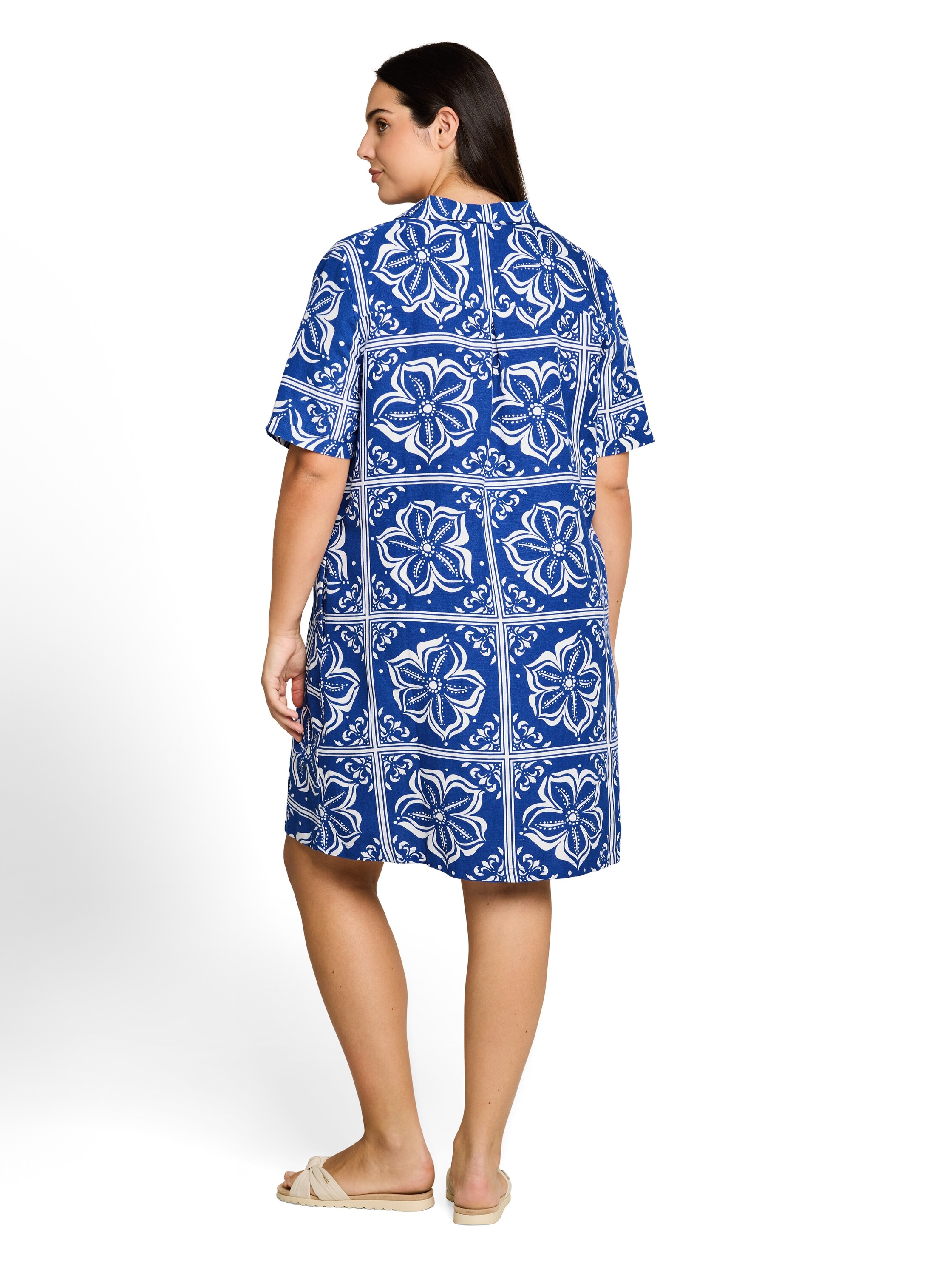 TOM TAILOR PLUS Druckkleid Ohne Taschen Sommerkleid mit grafischem Muster
