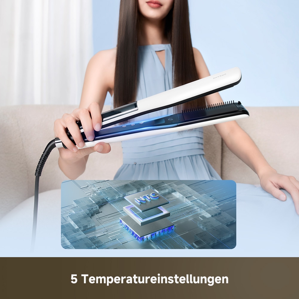 Dreame Glätteisen »AuraSteam Straight« Dampffunktion, Temperaturregelung, 35-mm-Platten