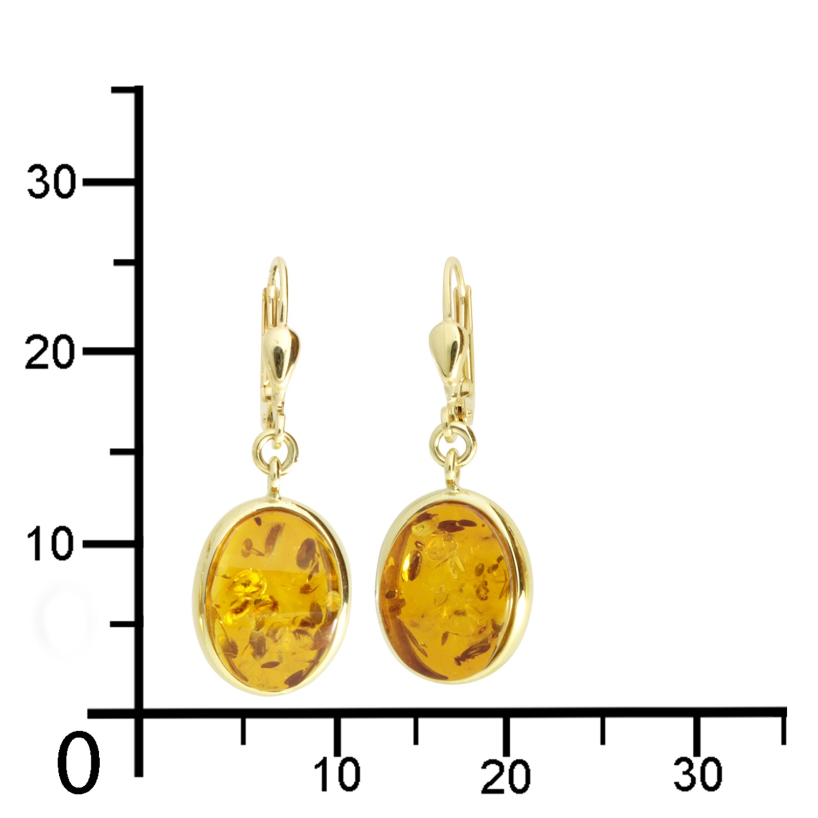 OSTSEE-SCHMUCK Paar Ohrhänger »- Classic 14 x 10 mm oval - Gold 333/000 - Bernstein«