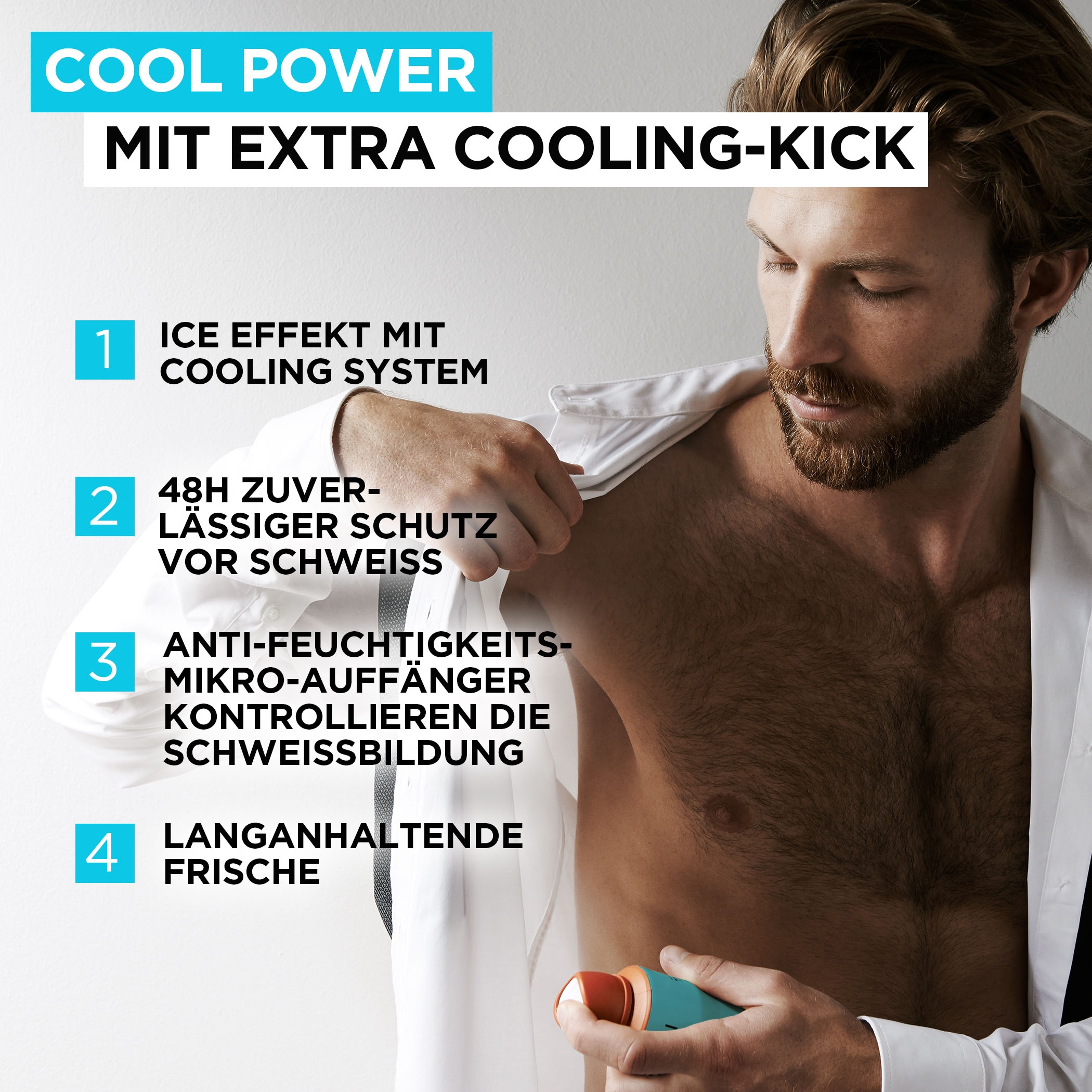 L'ORÉAL PARIS MEN EXPERT Deo-Spray »Deo Spray Cool Power 48h«, (Packung, 6 tlg.), mit hoher Zuverlässigkeit