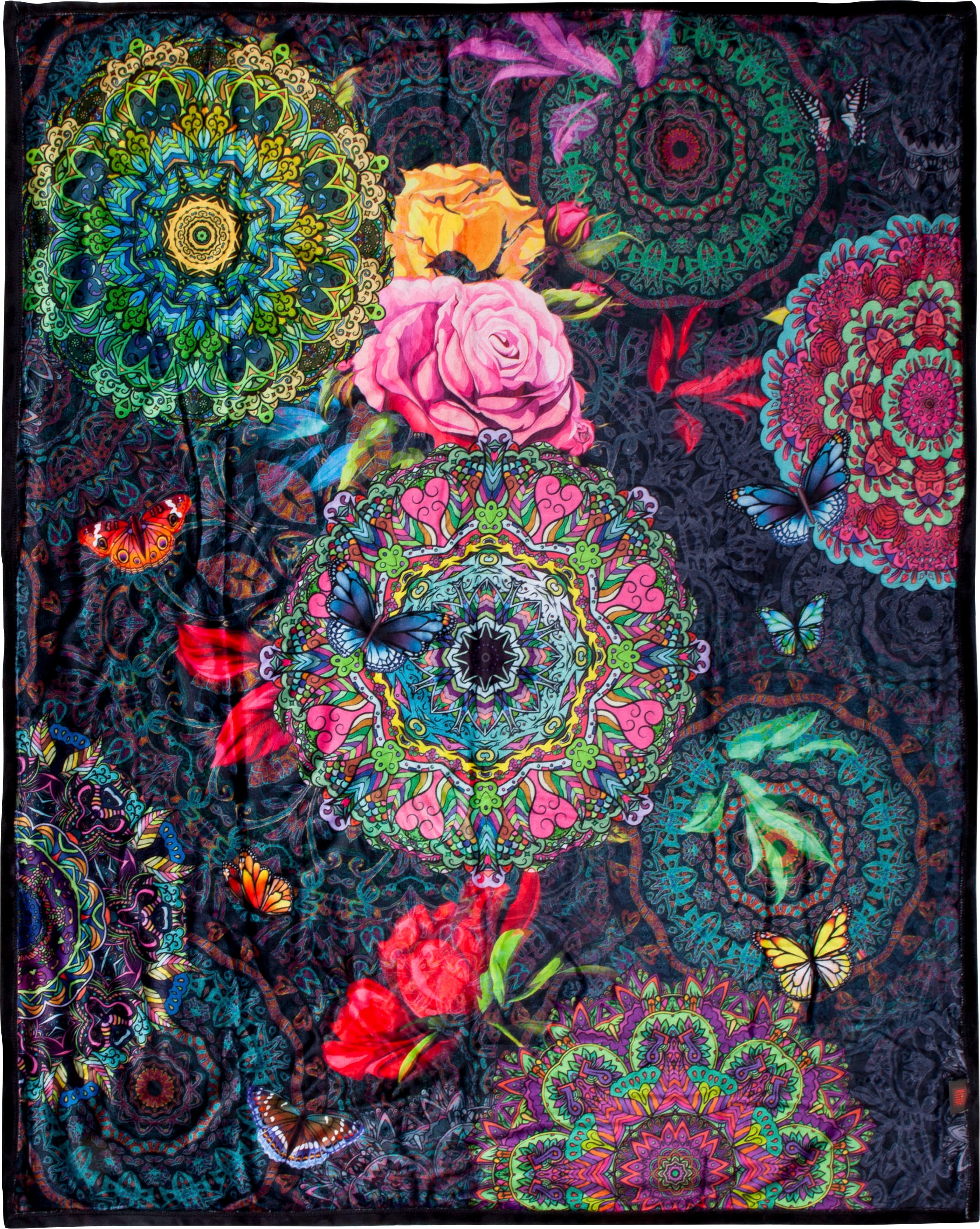 hip Plaid »Abbra«, mit Mandala und Blumen, Kuscheldecke