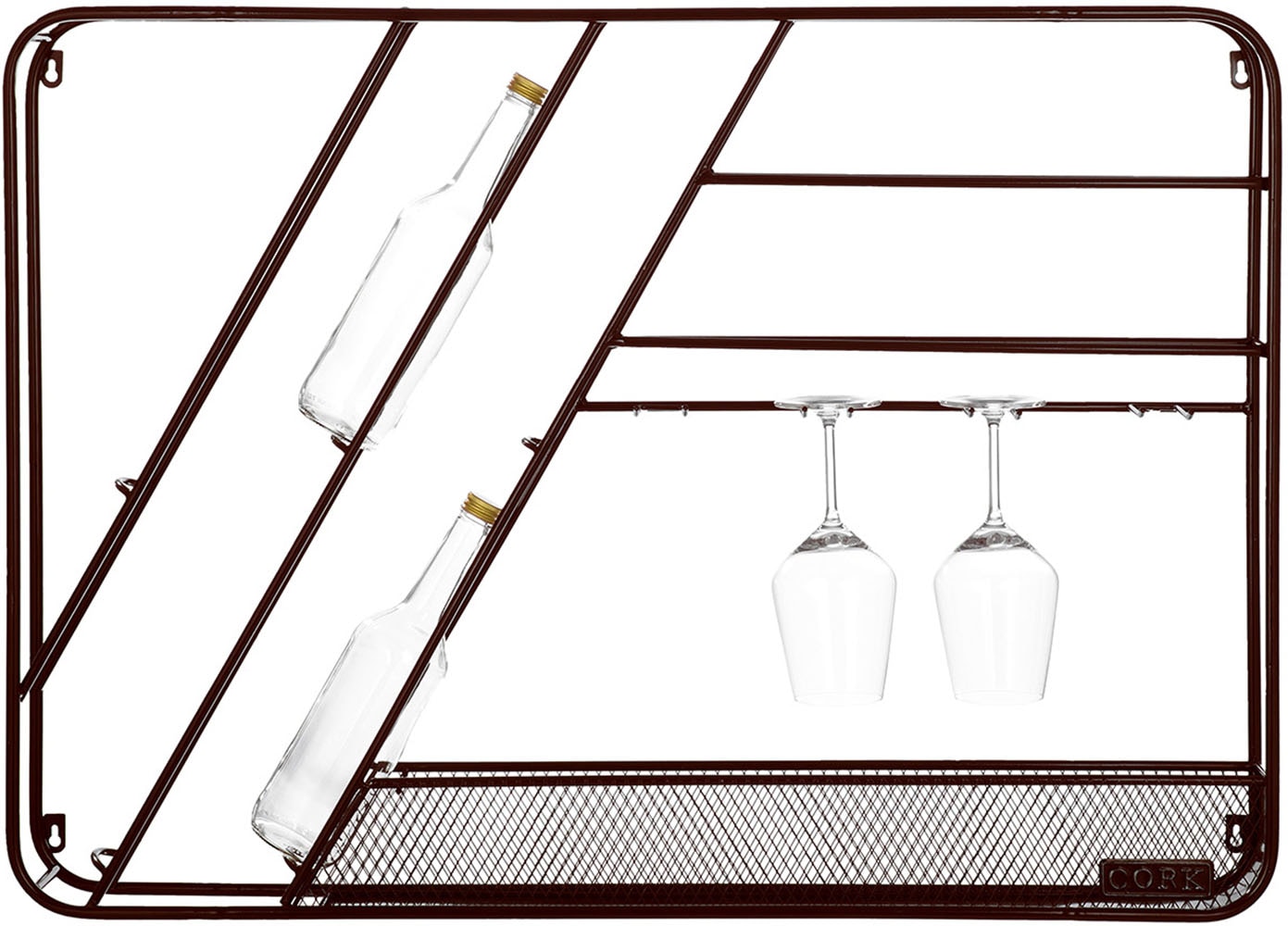 GILDE Weinregal »Weinregal rechteckig Cork« mit Weinglashalterung