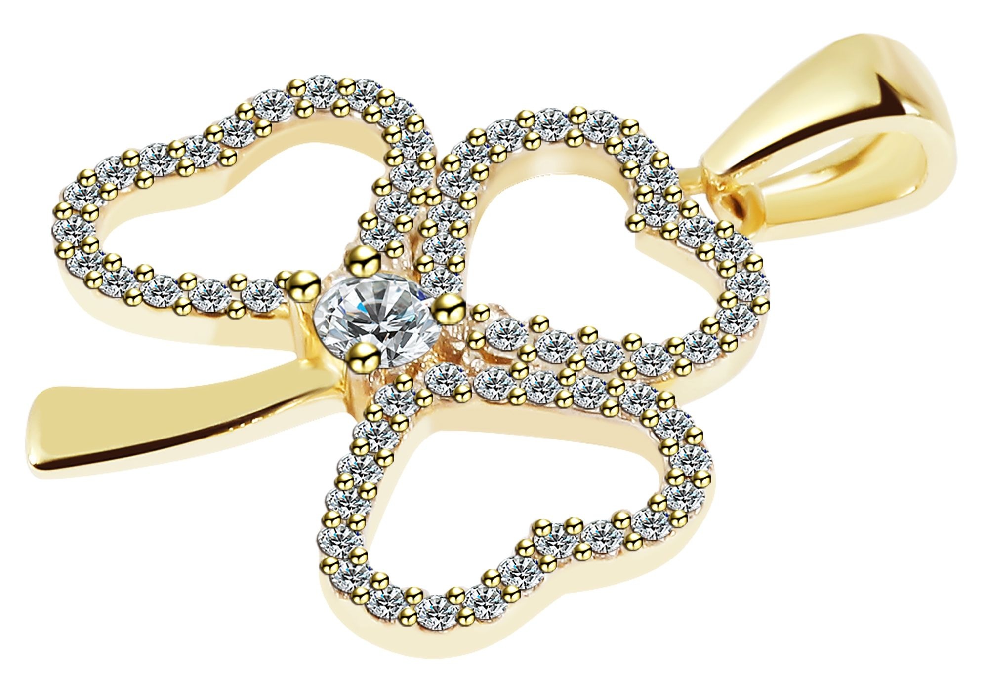 Adelia´s Kettenanhänger »Damen Anhänger ¿ Kleeblatt Anhänger aus 333 Gold mit Zirkonia«