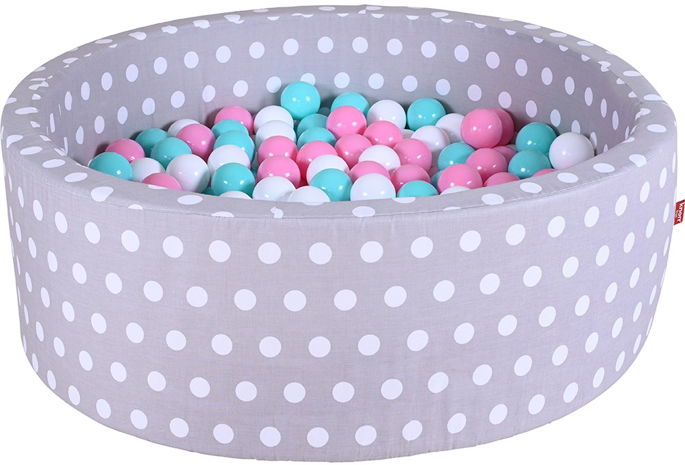 Knorrtoys® Bällebad »Soft, Grey White Dots«, mit 300 Bällen rose/creme/lightBlue; Made in Germany
