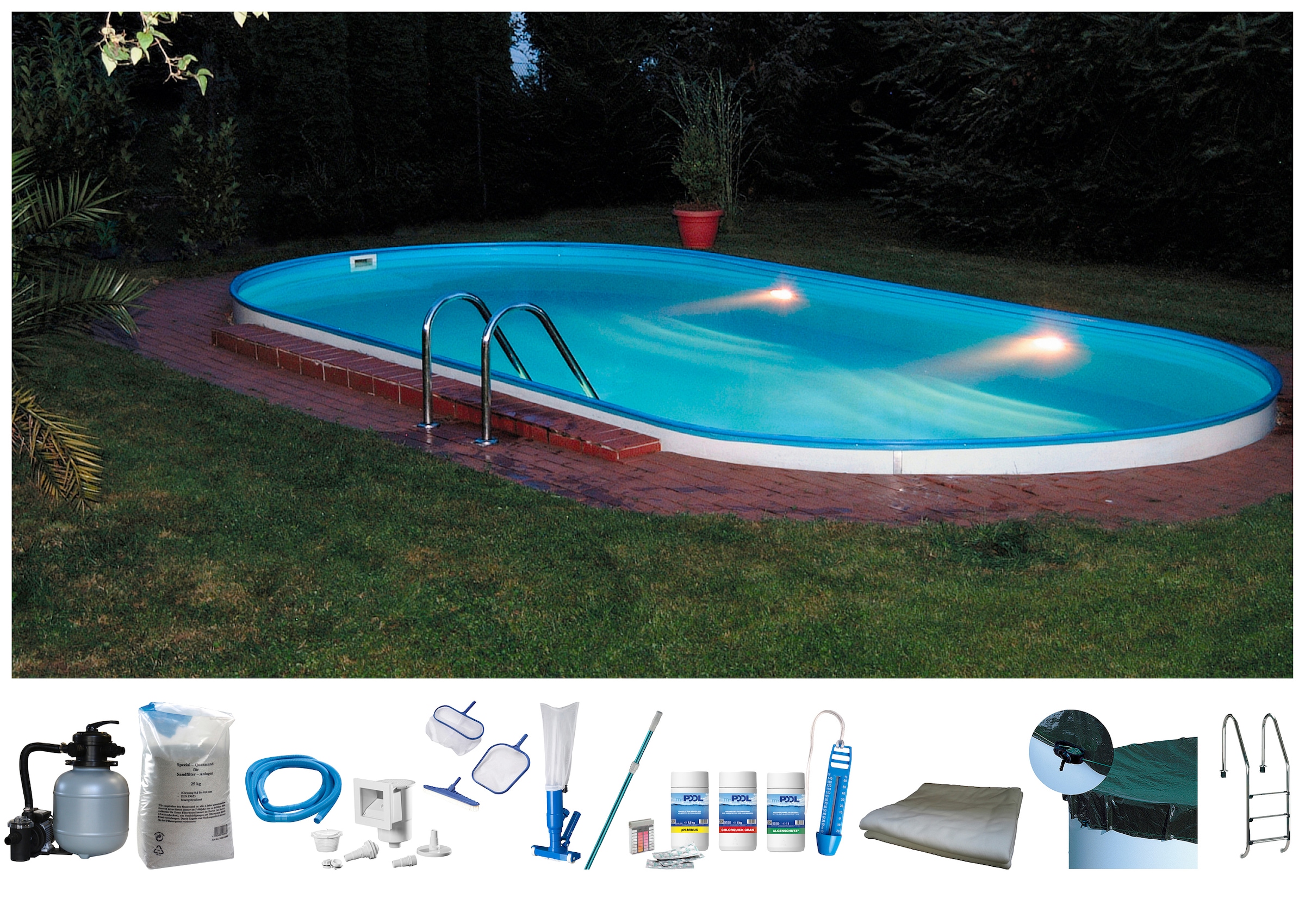 my POOL BWT Ovalpool "PREMIUM mit blauer Innenfolie" Höhe 120 cm, in verschiedenen Größen