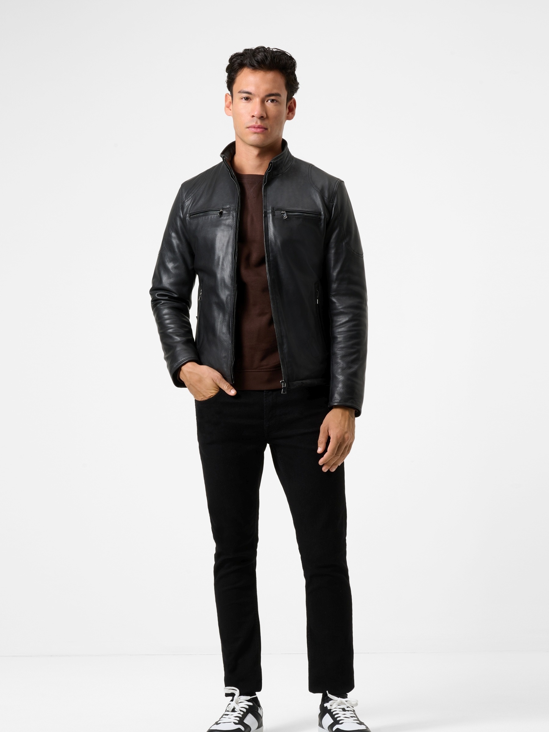 RICANO Lederjacke »Lederjacke Jefferson« ohne Kapuze Handgefertigt aus echtem Leder