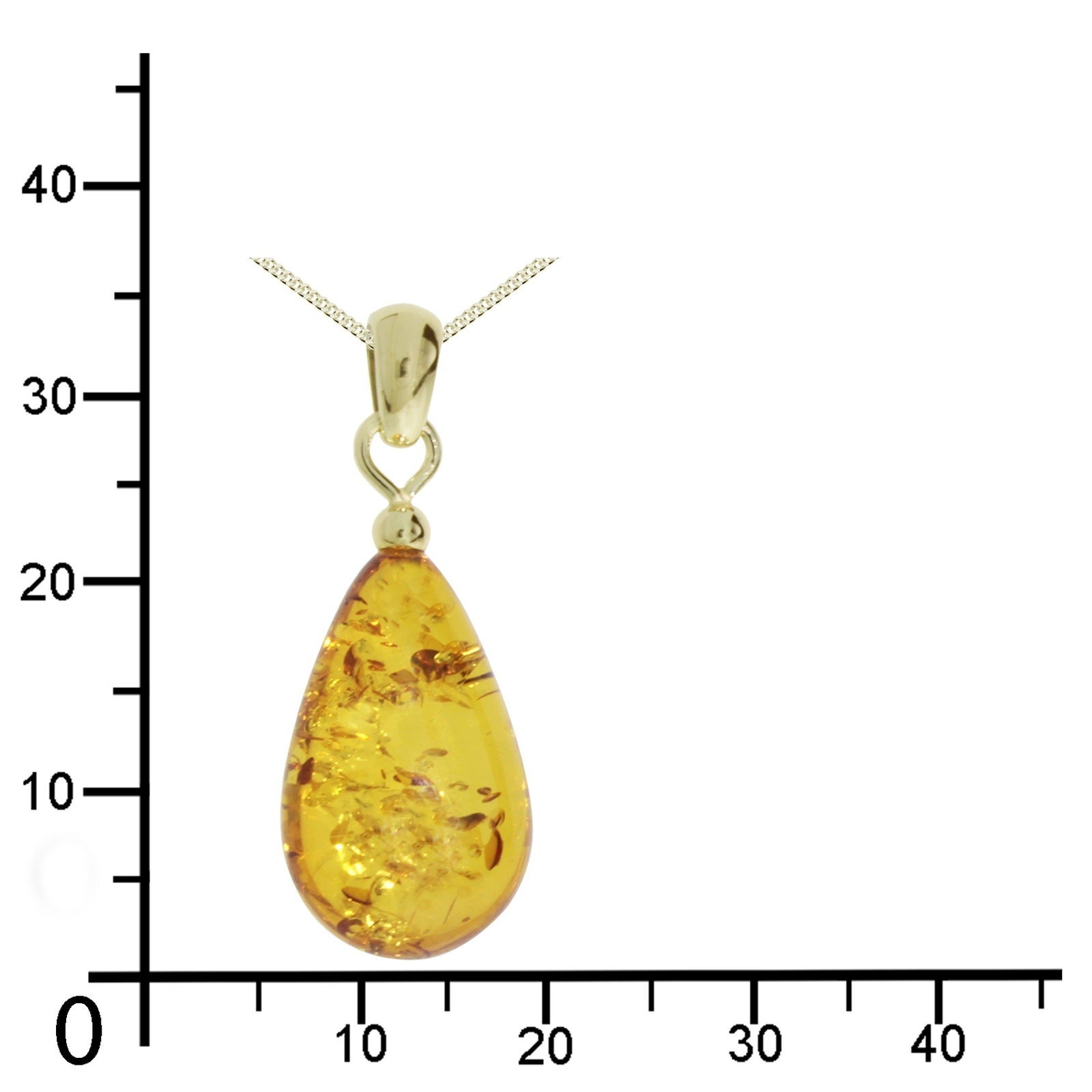 OSTSEE-SCHMUCK Kette und Anhänger Set »- Tropfen flach, ca. 20 mm lang - Gold 333/000 - Bernstein«