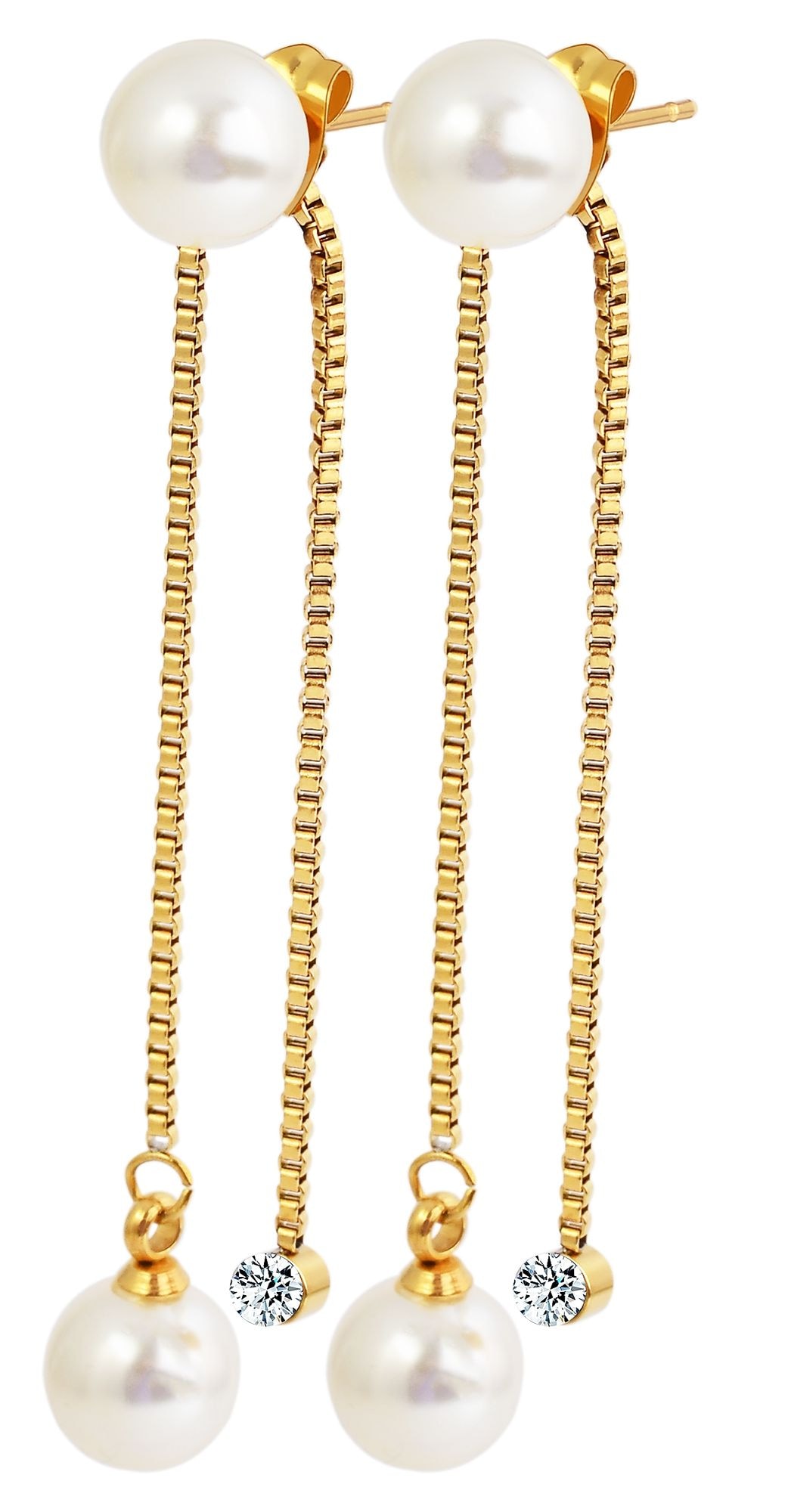 Adelia´s Paar Ohrstecker »Damen Ohrringe ¿ Ohrstecker aus Edelstahl mit Perle«