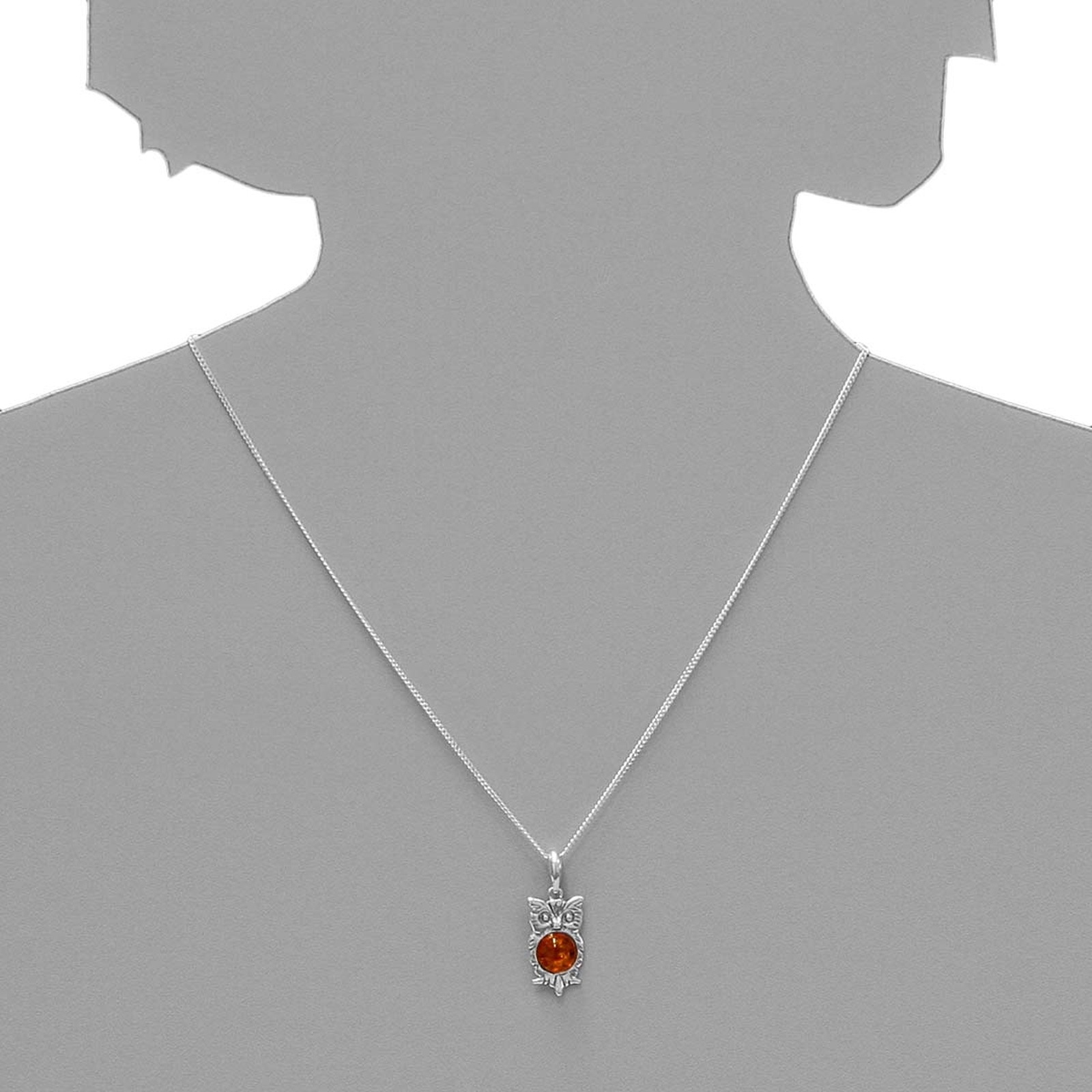 OSTSEE-SCHMUCK Kettenanhänger »- Uhu - Silber 925/000 - Bernstein«