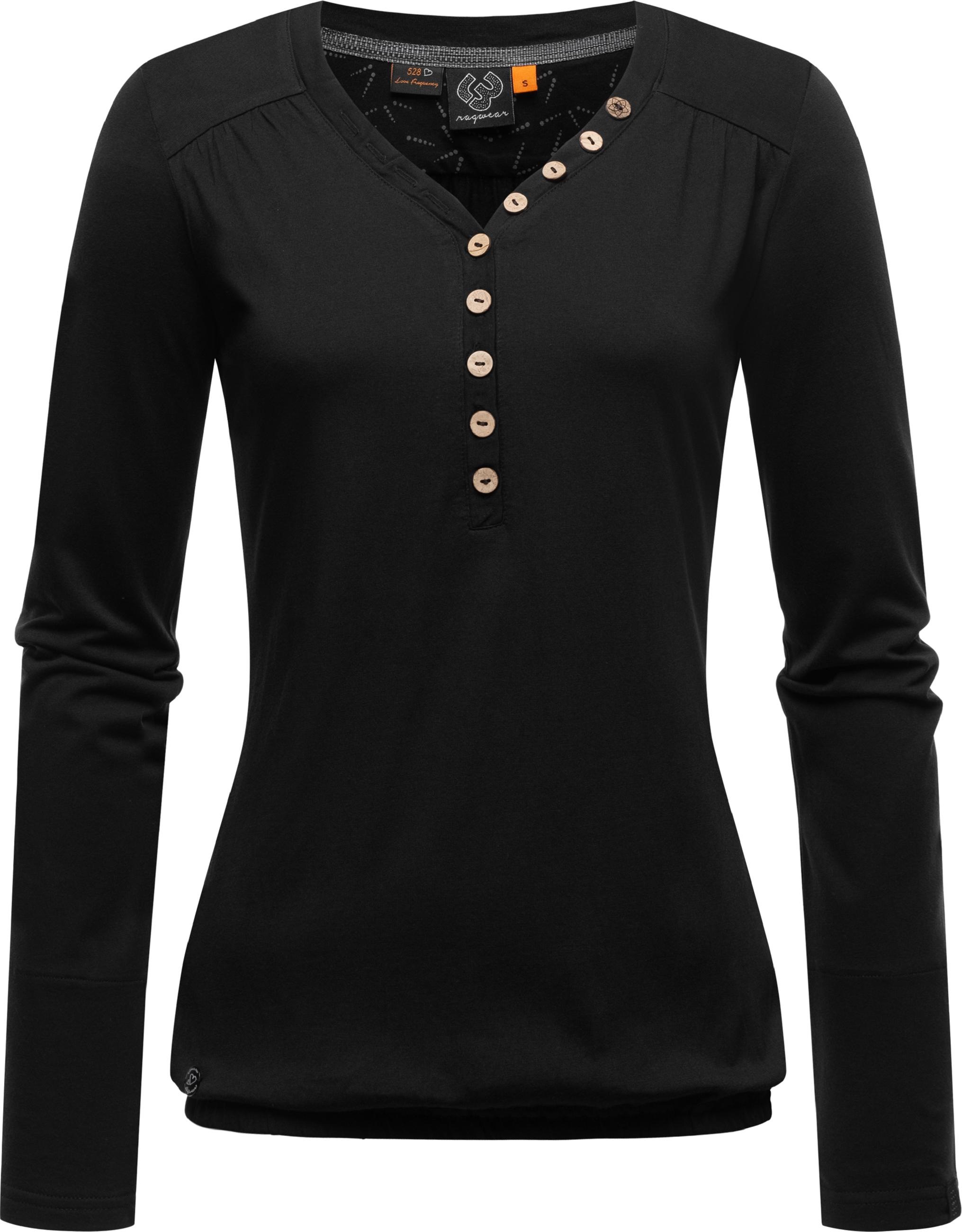 Ragwear Langarmshirt »Langarmshirt Pinchi«, Stylisches Damen Longsleeve mit Knöpfen