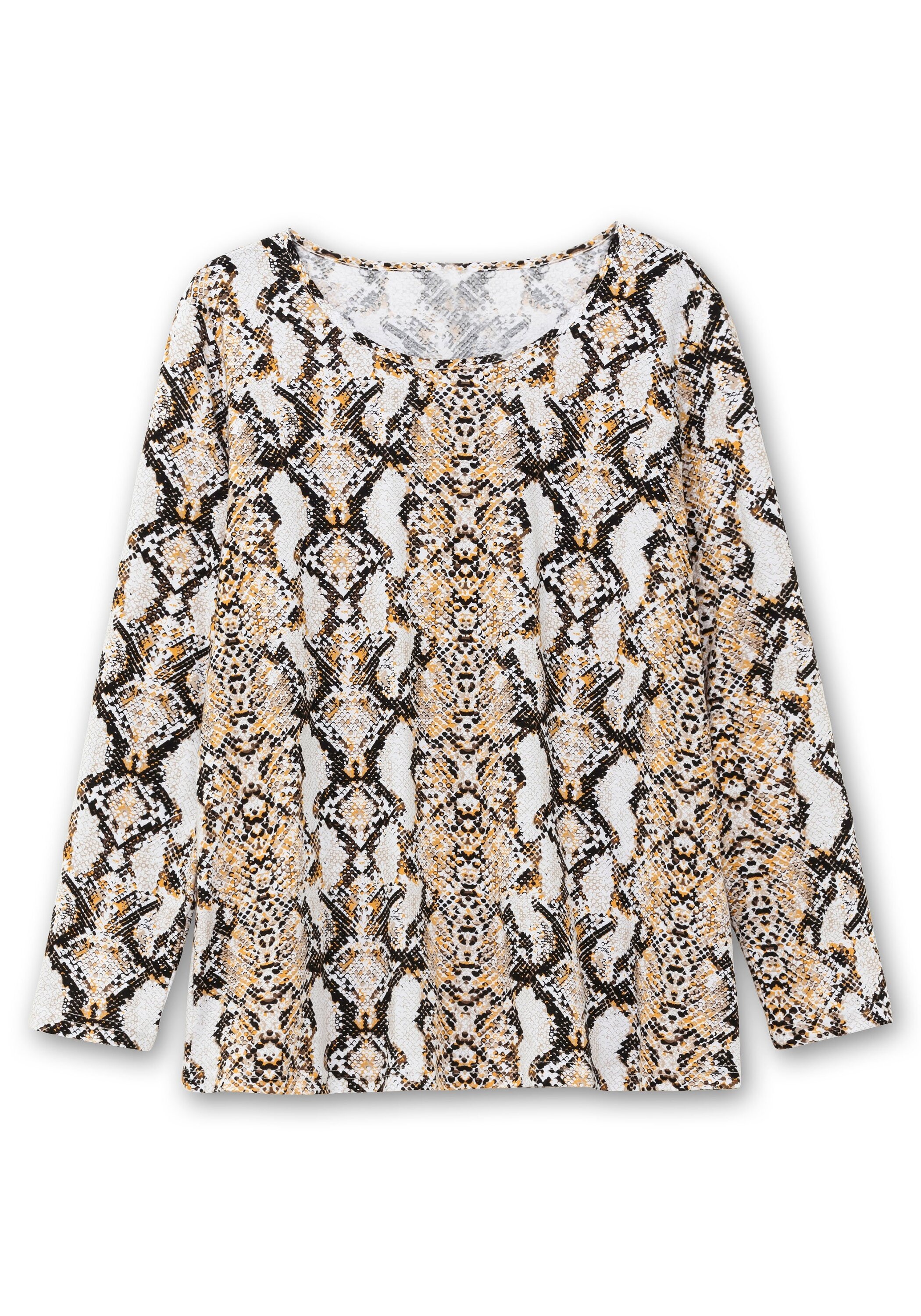 Sheego Langarmshirt »Langarmshirt mit Animalprint und Rundhalsausschnitt«, mit Animalprint und Rundhalsausschnitt