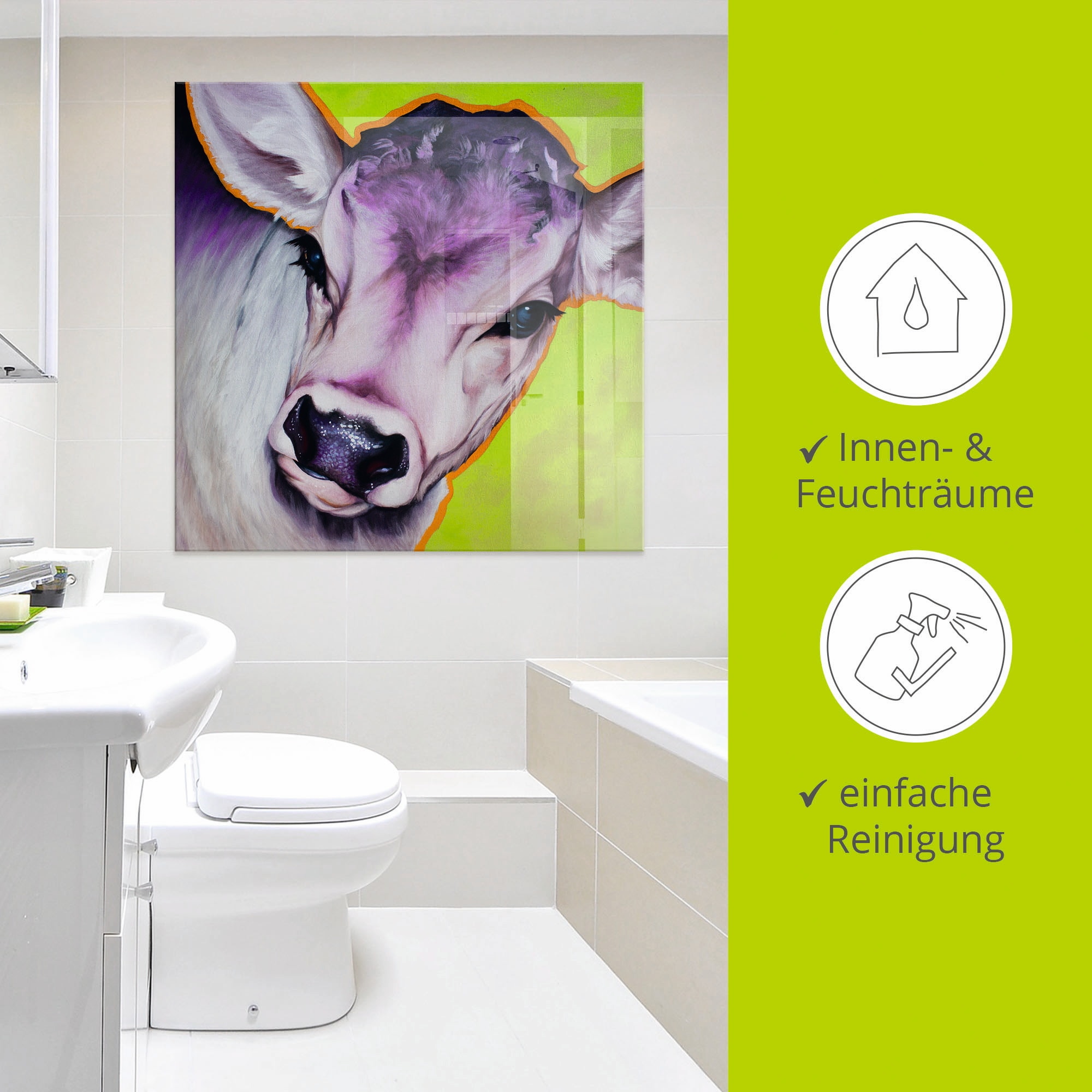 Artland Glasbild »Kuh Pretty Betty«, Haustiere, (1 St.), in verschiedenen Größen