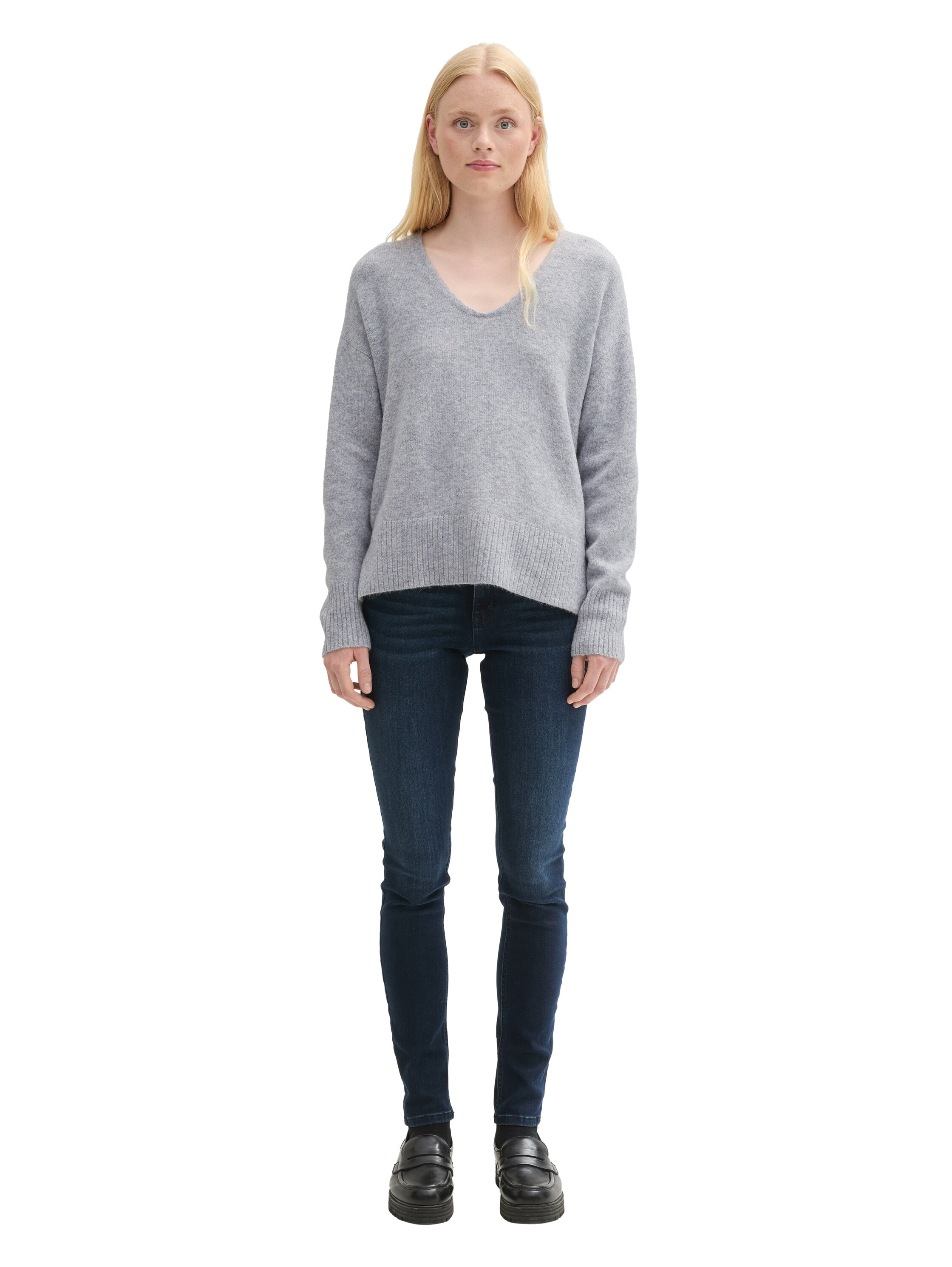 TOM TAILOR Denim Strickpullover, mit V-Ausschnitt