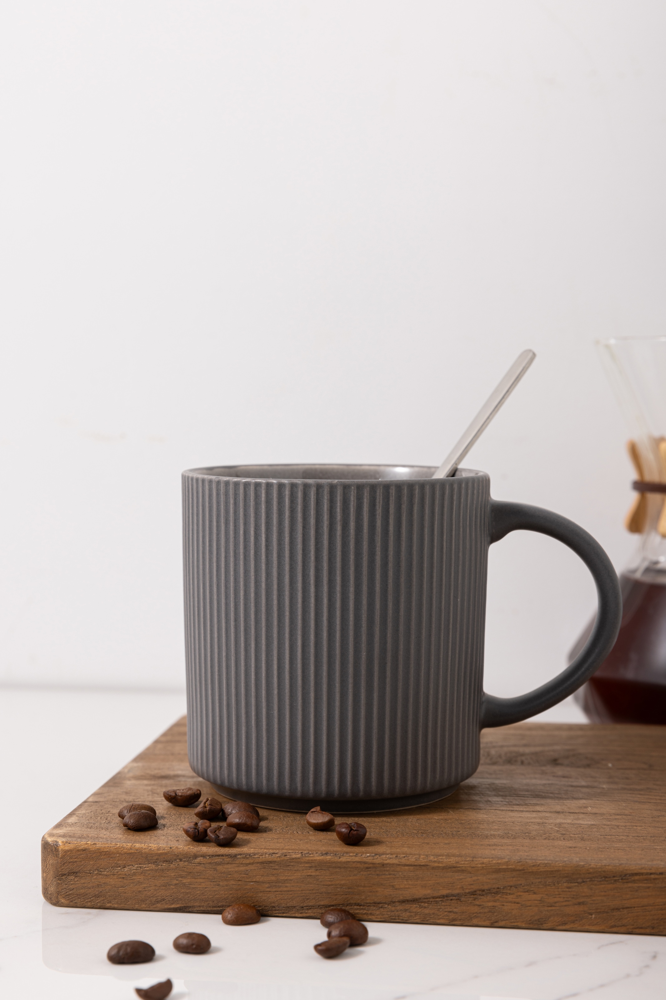 OTTO home Becher »Kaffeebecher Ylvii, 6er Set« Riffeloptik, spülmaschinenfest und mikrowellengeeignet, 460 ml