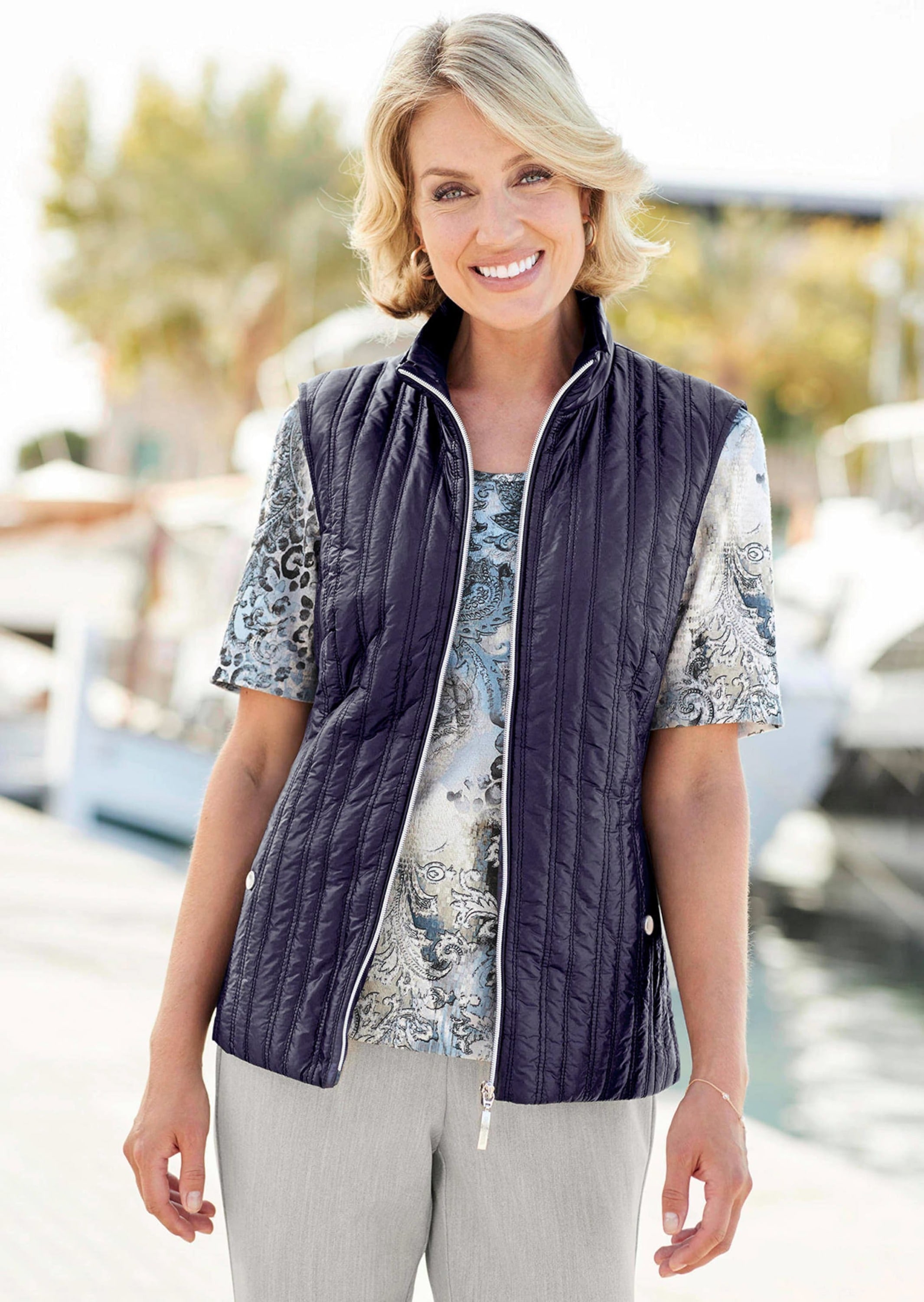 GOLDNER Kurzweste »Kurzgröße Leichte Steppweste mit Stehkragen«