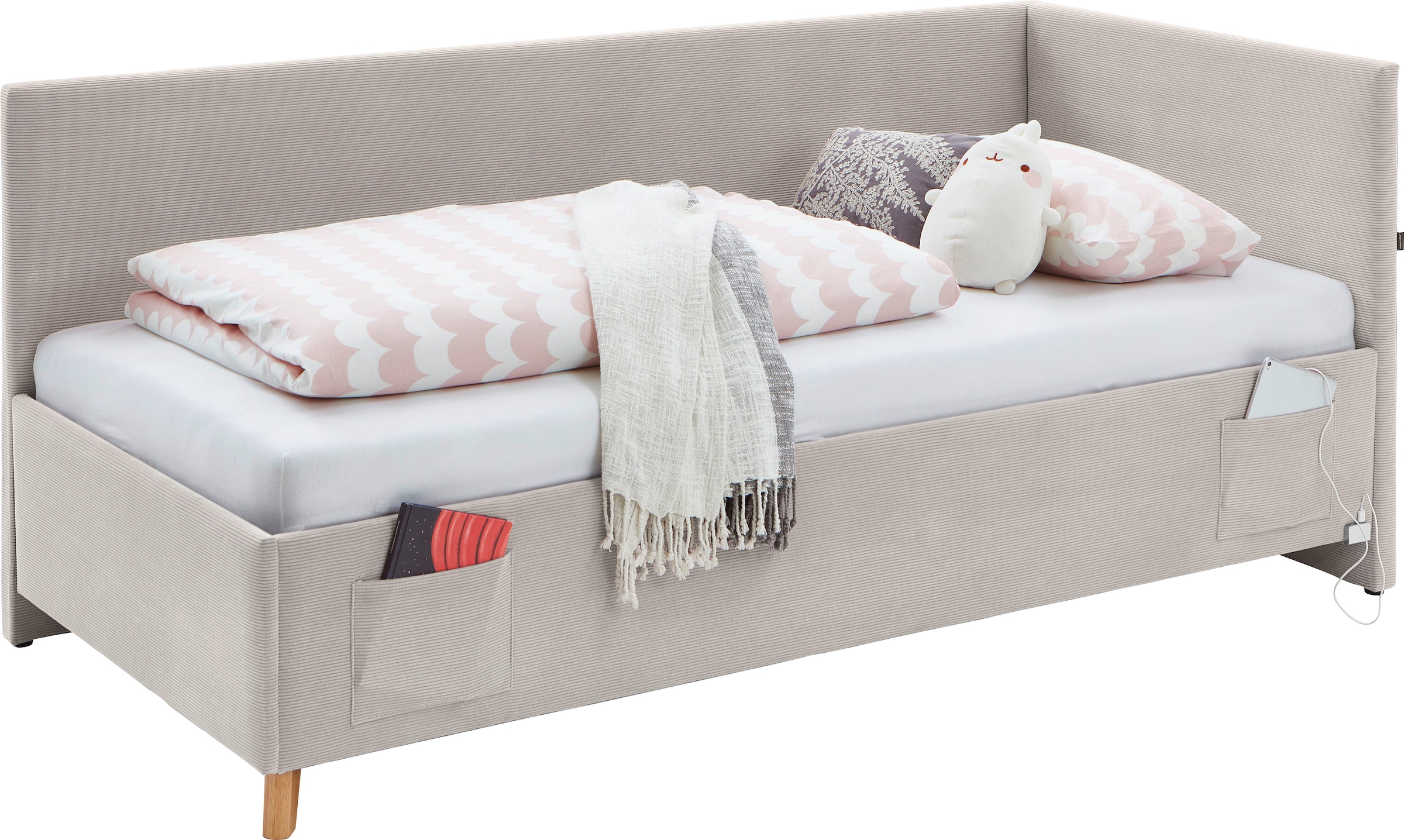 meise.möbel Kinderbett »COOL II« Polsterbett wahlweise mit Bettkasten, Jugendbett inkl. USB Anschlüsse