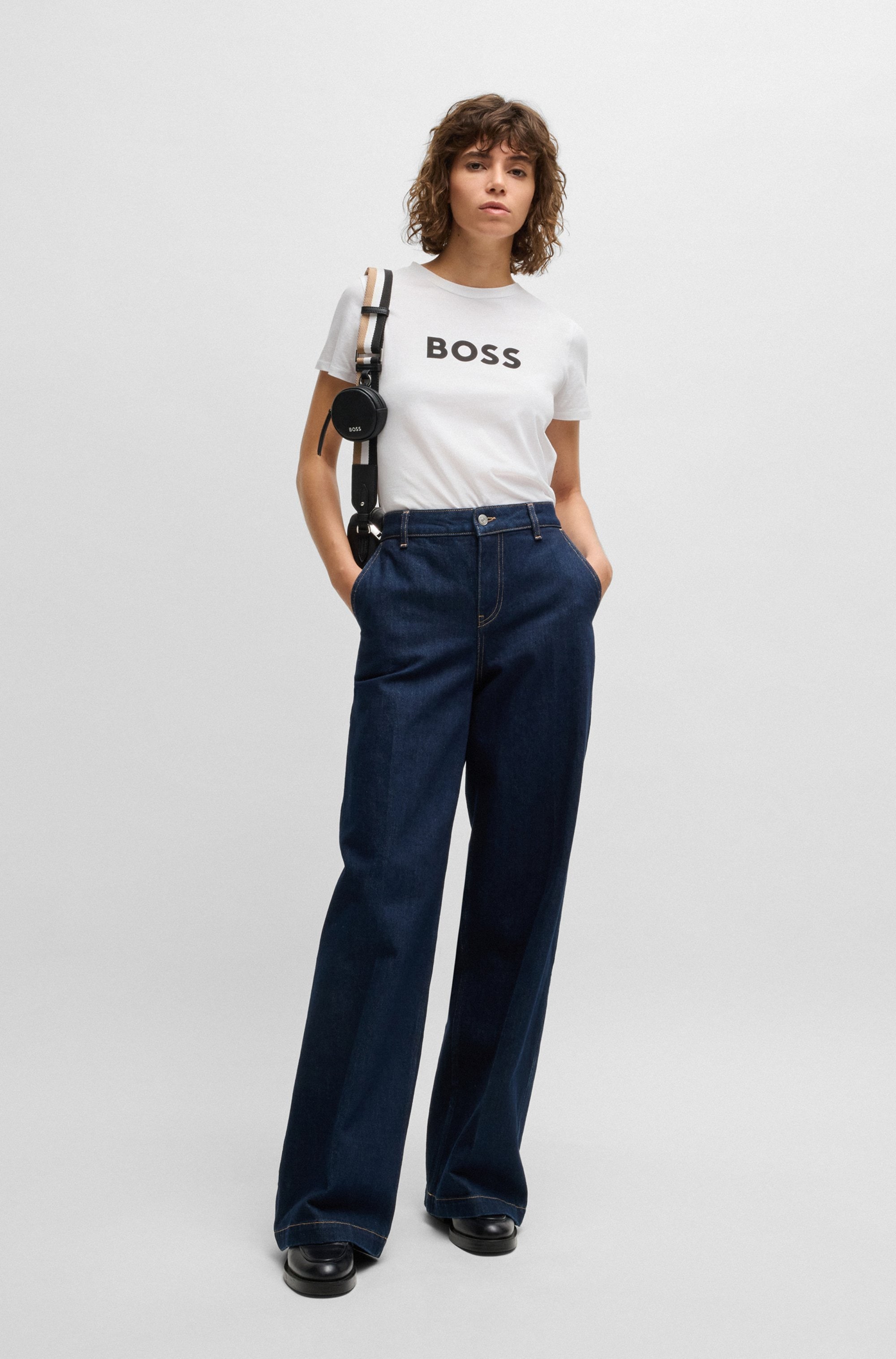 BOSS ORANGE T-Shirt »Elogo Premium Damenmode«, mit BOSS-Schriftzug