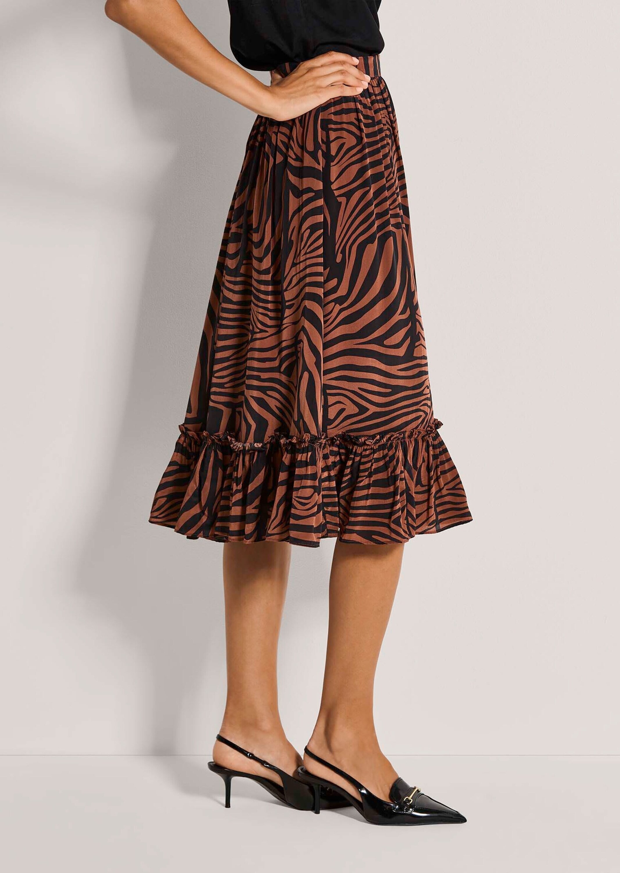 MADELEINE Sommerrock »Faltenrock Midirock mit Zebra-Print«