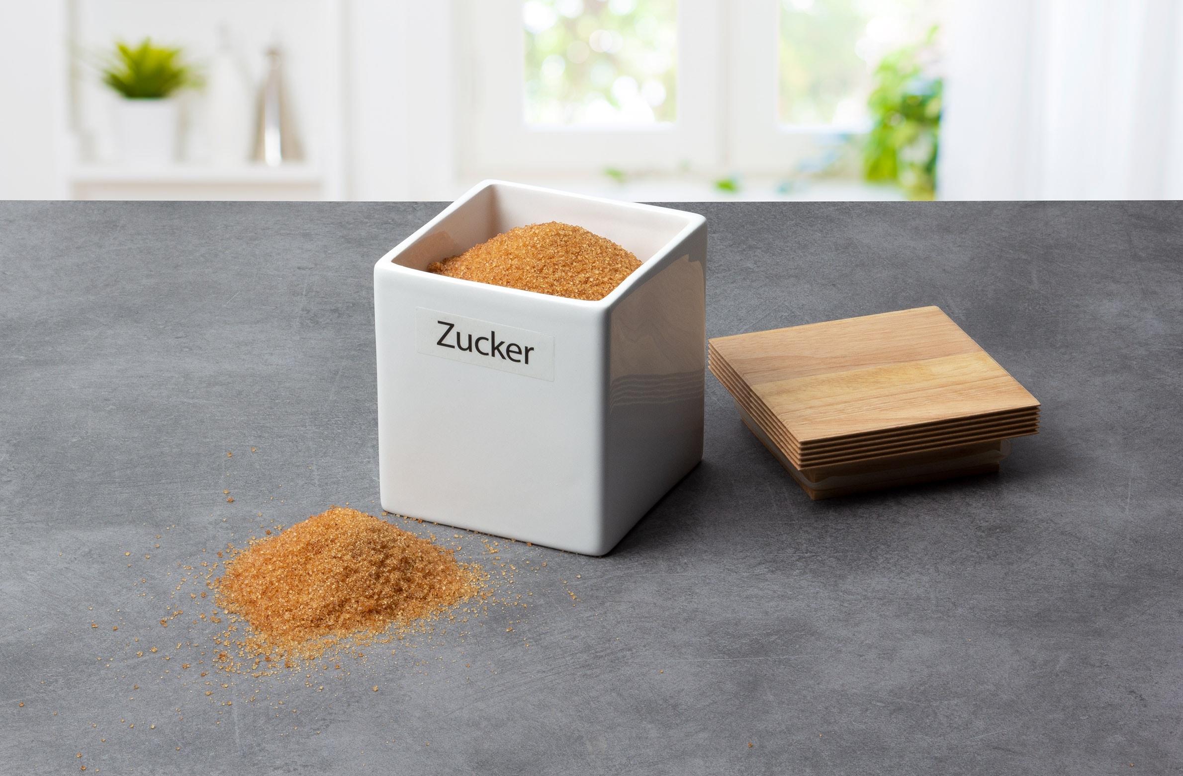 Continenta Vorratsdose mit Holzdeckel, luftdichter Verschluss