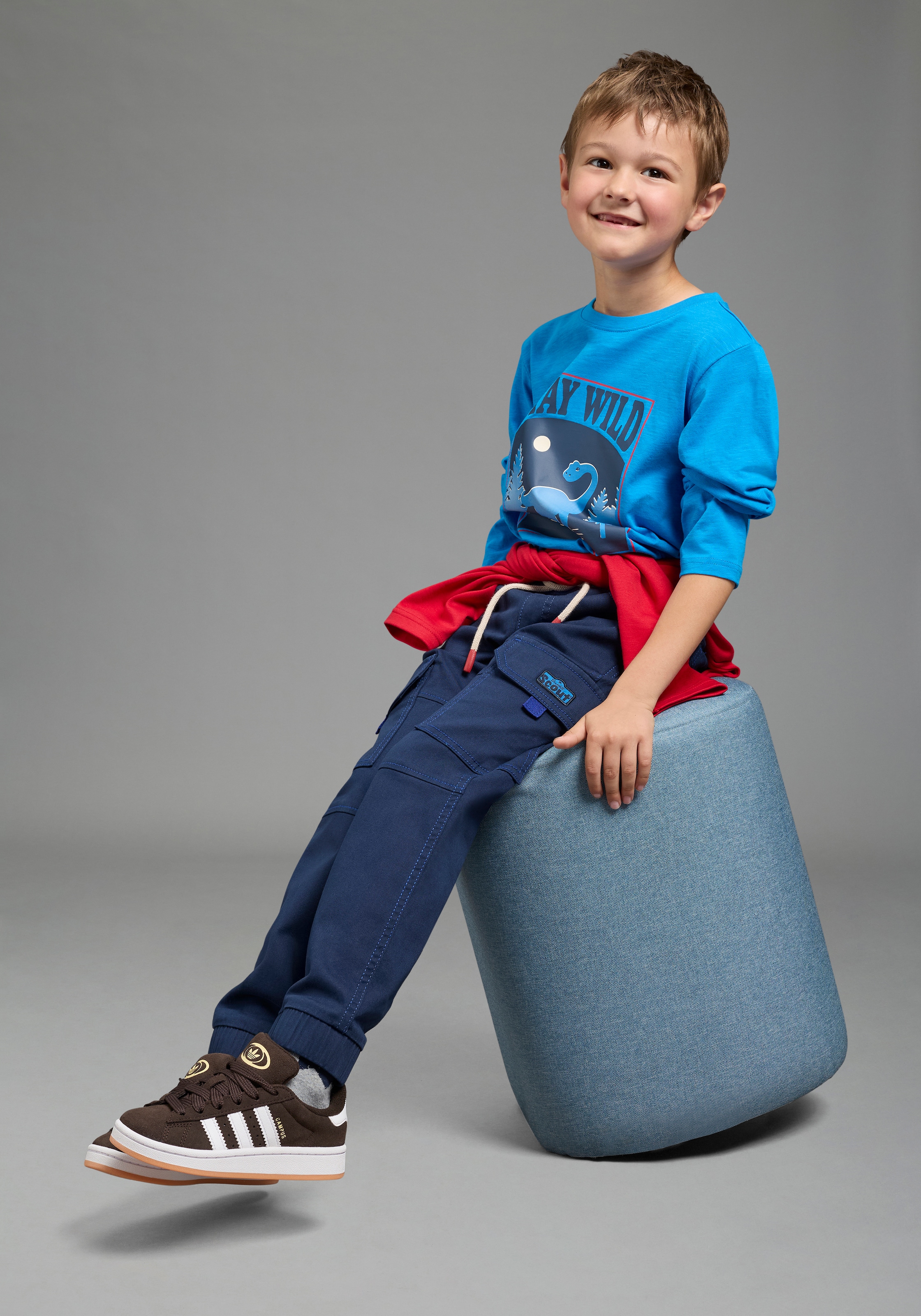 Scout Cargohose »Cargohose mit Ringelbündchen - NEU von SCOUT«  Twillhose mit kontrastfarbigen Ripp-Bündchen, gerader Schnitt