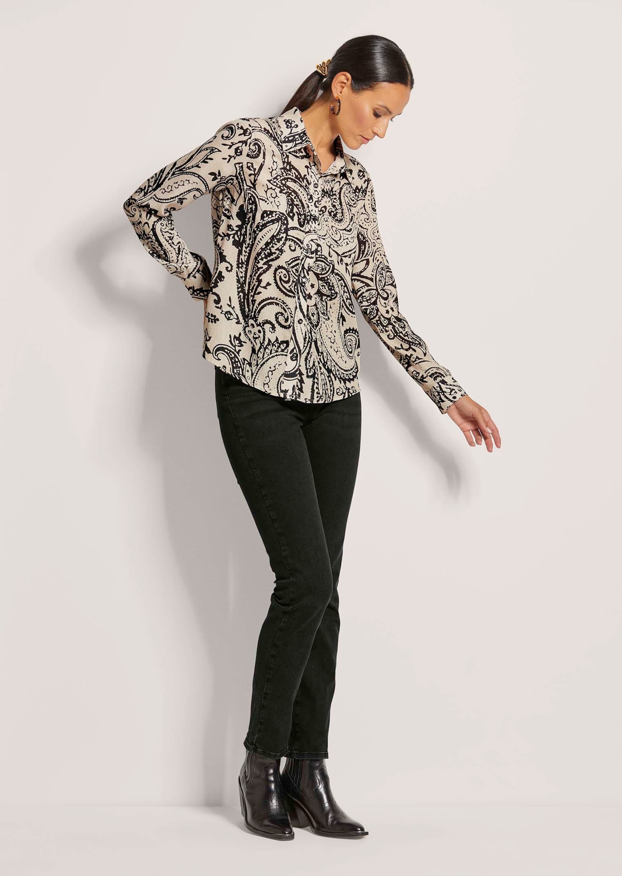 MADELEINE Hemdbluse »Hemdbluse Elegante Printbluse mit grafischem Muster«