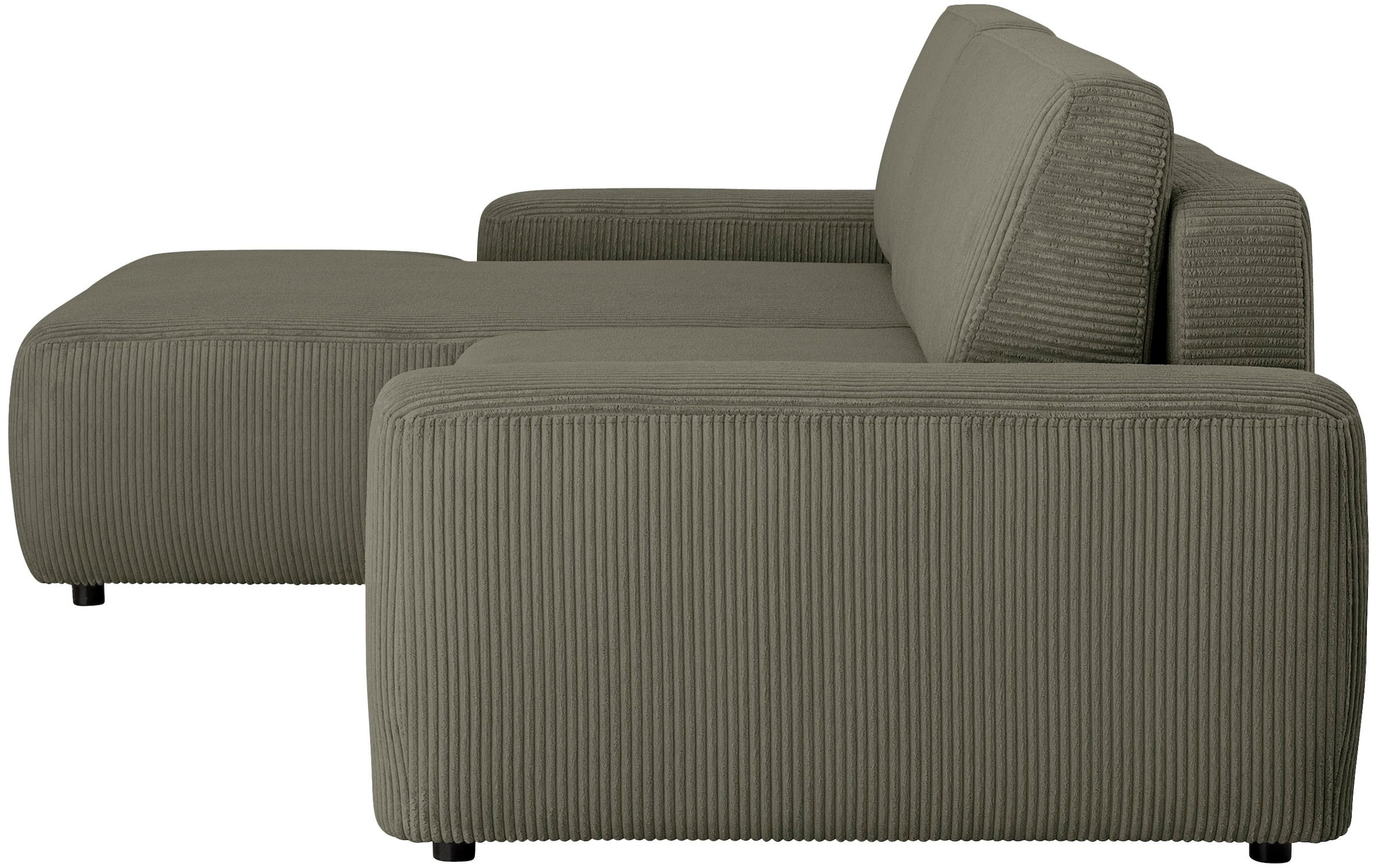 INOSIGN Ecksofa »TORGE (264cm), Schlafsofa in Cord, Samtvelours o Struktur fein, L-Form« Schlaffunktion, Bettkasten, Liegefläche: 125/210 cm