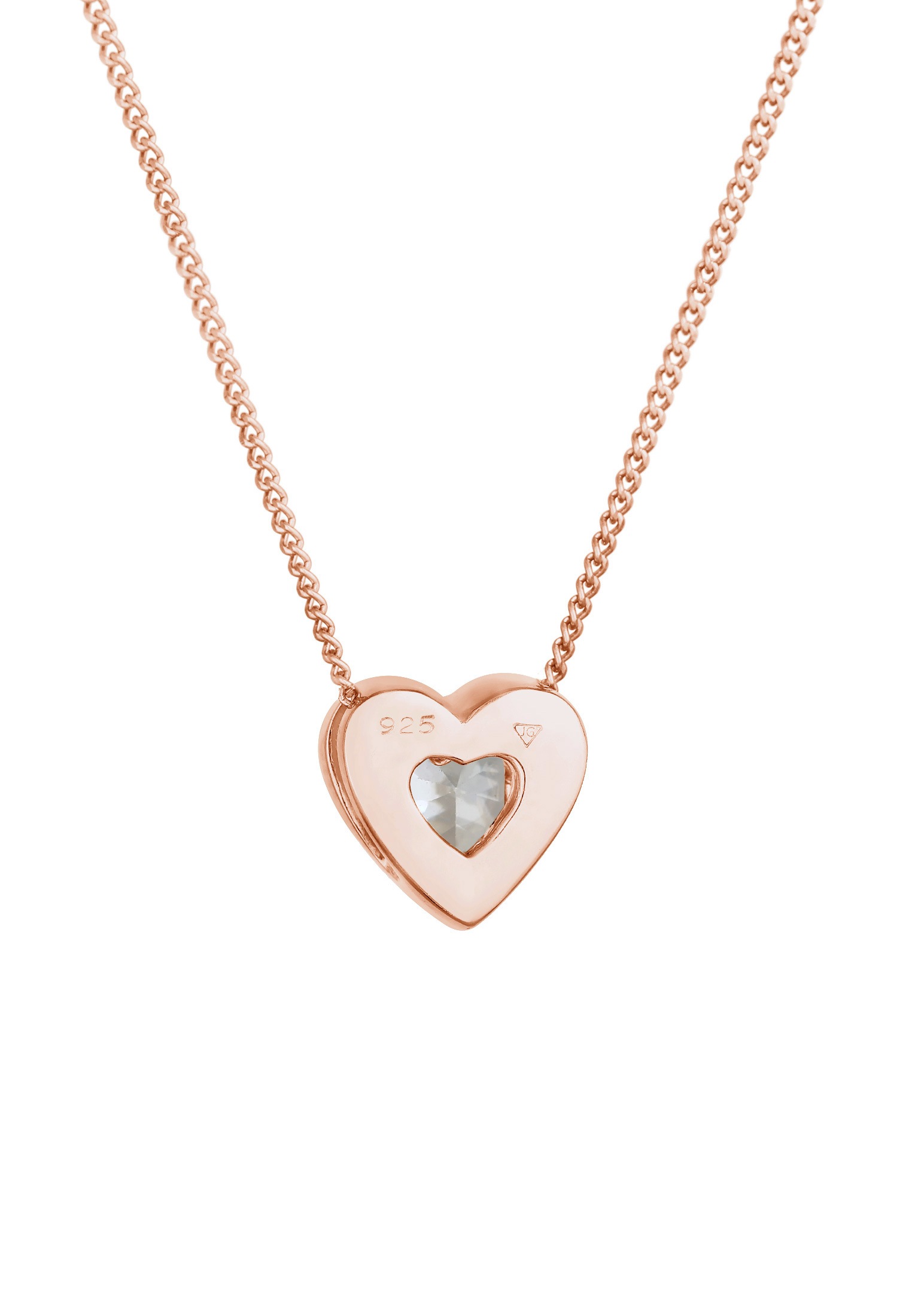 Elli Silberkette »Halskette Anhänger mit Herz Love Zirkonia 925 Silber«