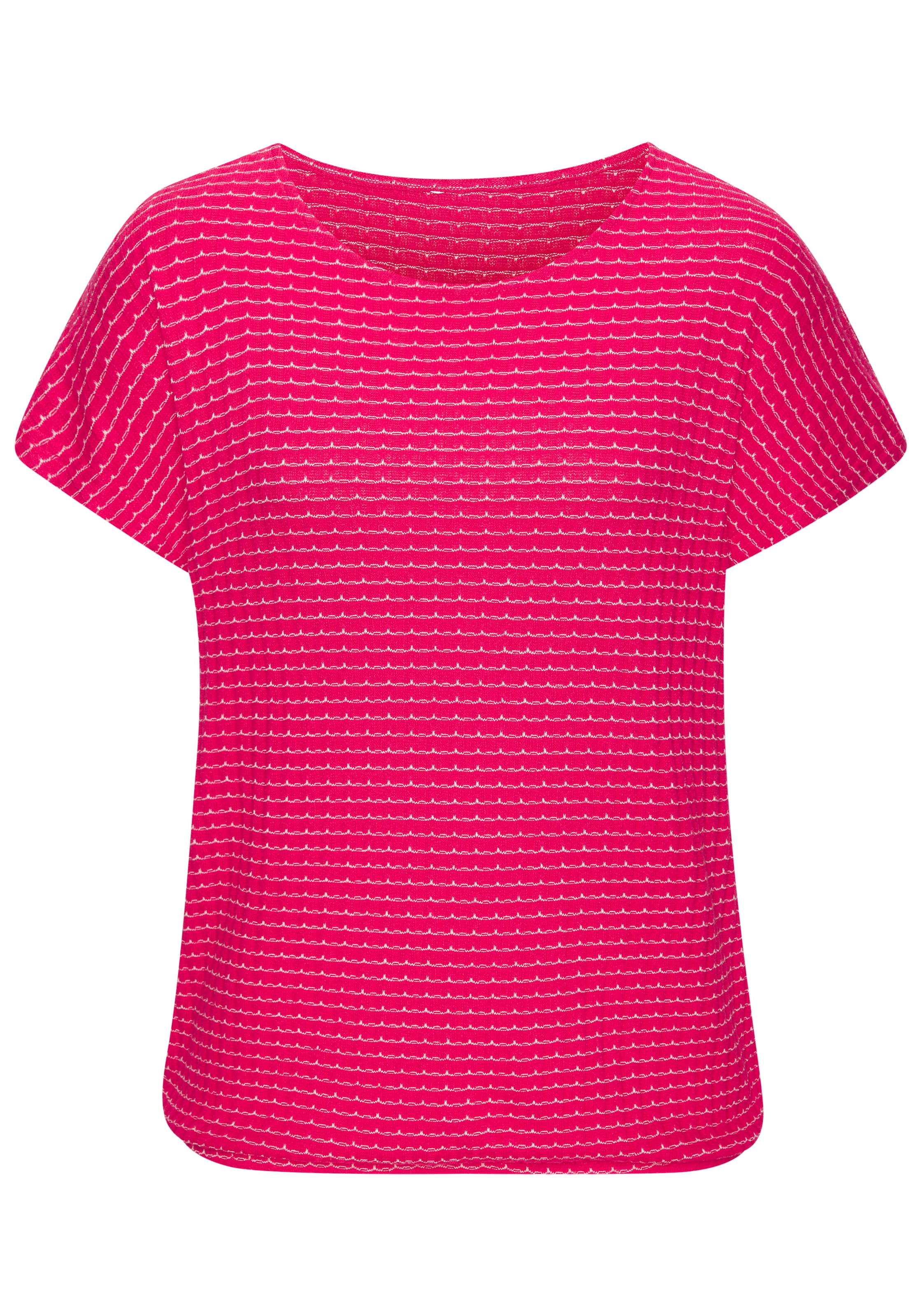 Vivance Kurzarmshirt »aus strukturierter Strickqualität« mit Gummizug im Bund