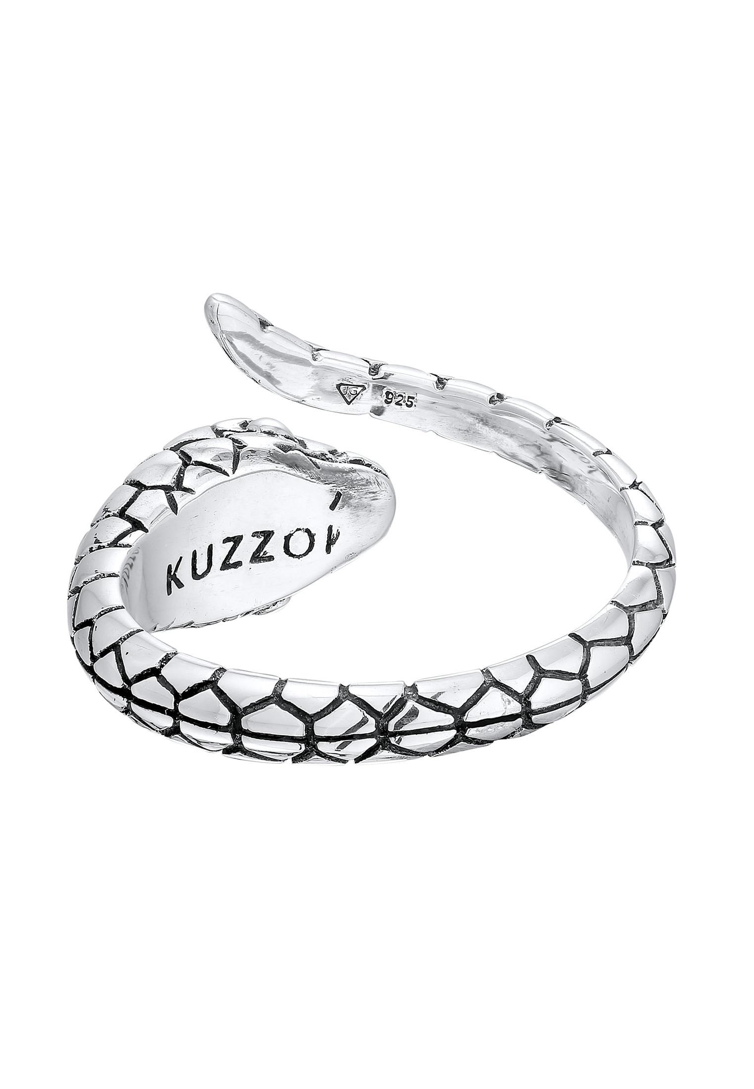 Kuzzoi Fingerring »Ring Herren Schlange Kraft 925 Silber«