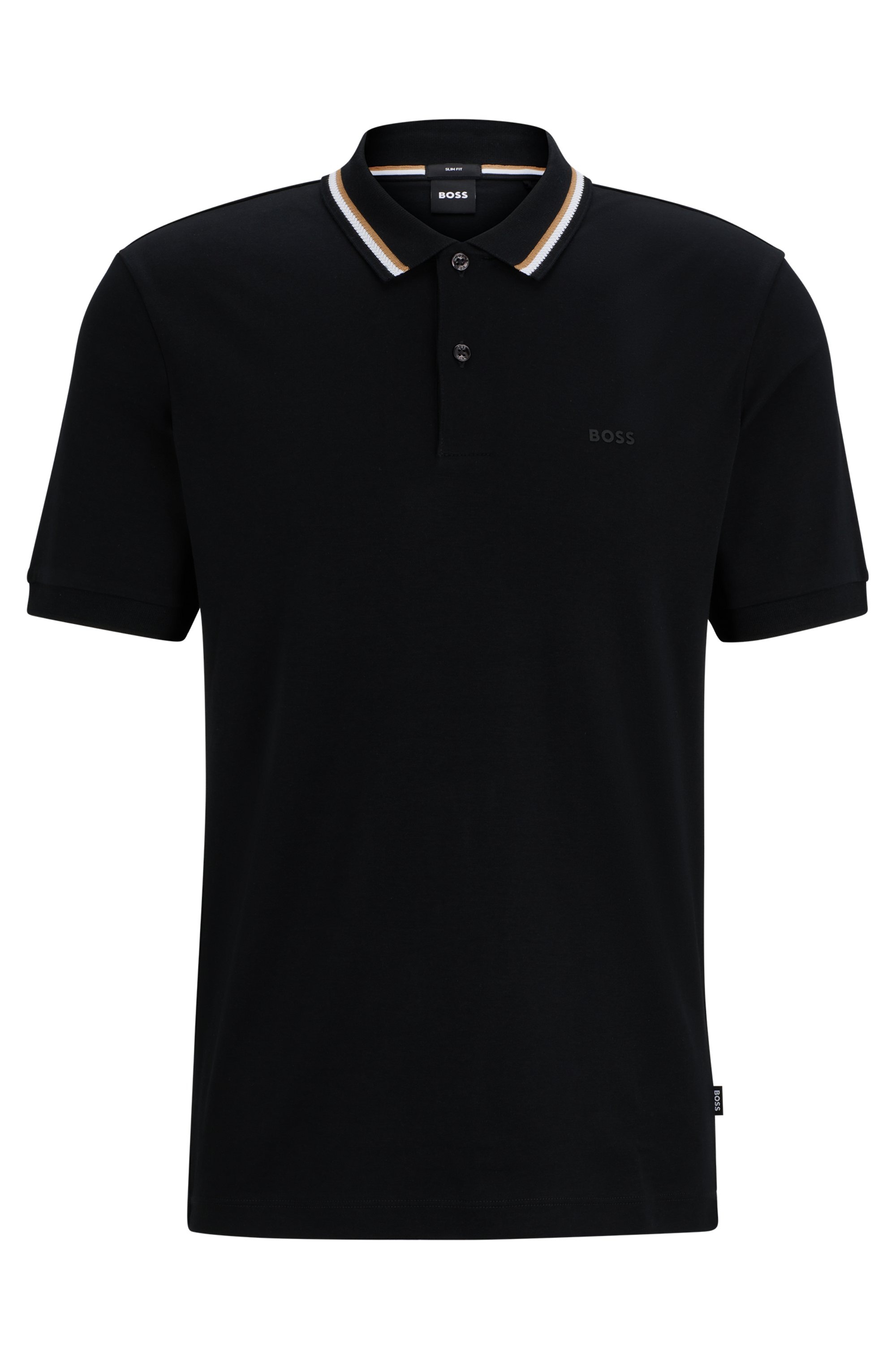BOSS Poloshirt »Penrose 38« aus Baumwolle mit gestreiftem Kragen, slim fit