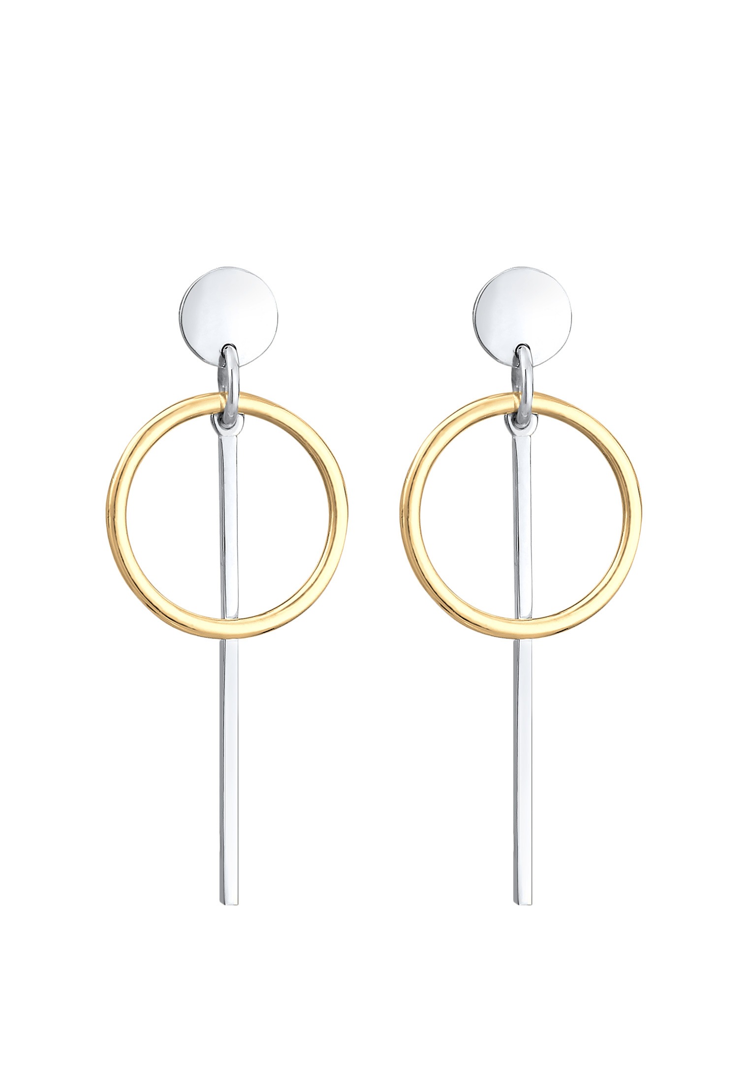 Elli Paar Ohrhänger »Ohrringe Hänger Plättchen Kreis Basic 925 Silber«